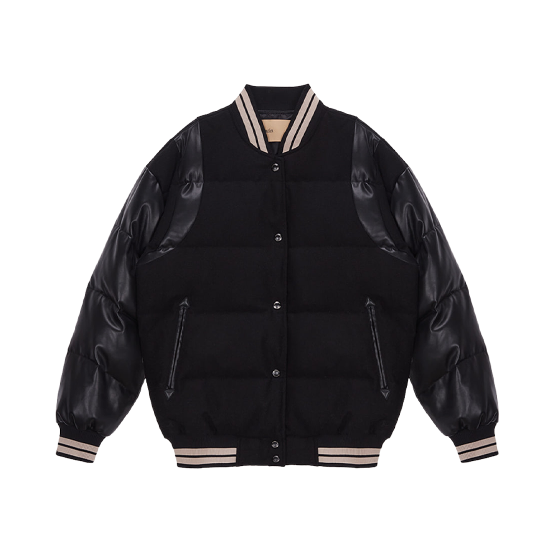 (W) Matin Kim Varsity Down Jacket Black 상세 이미지 2