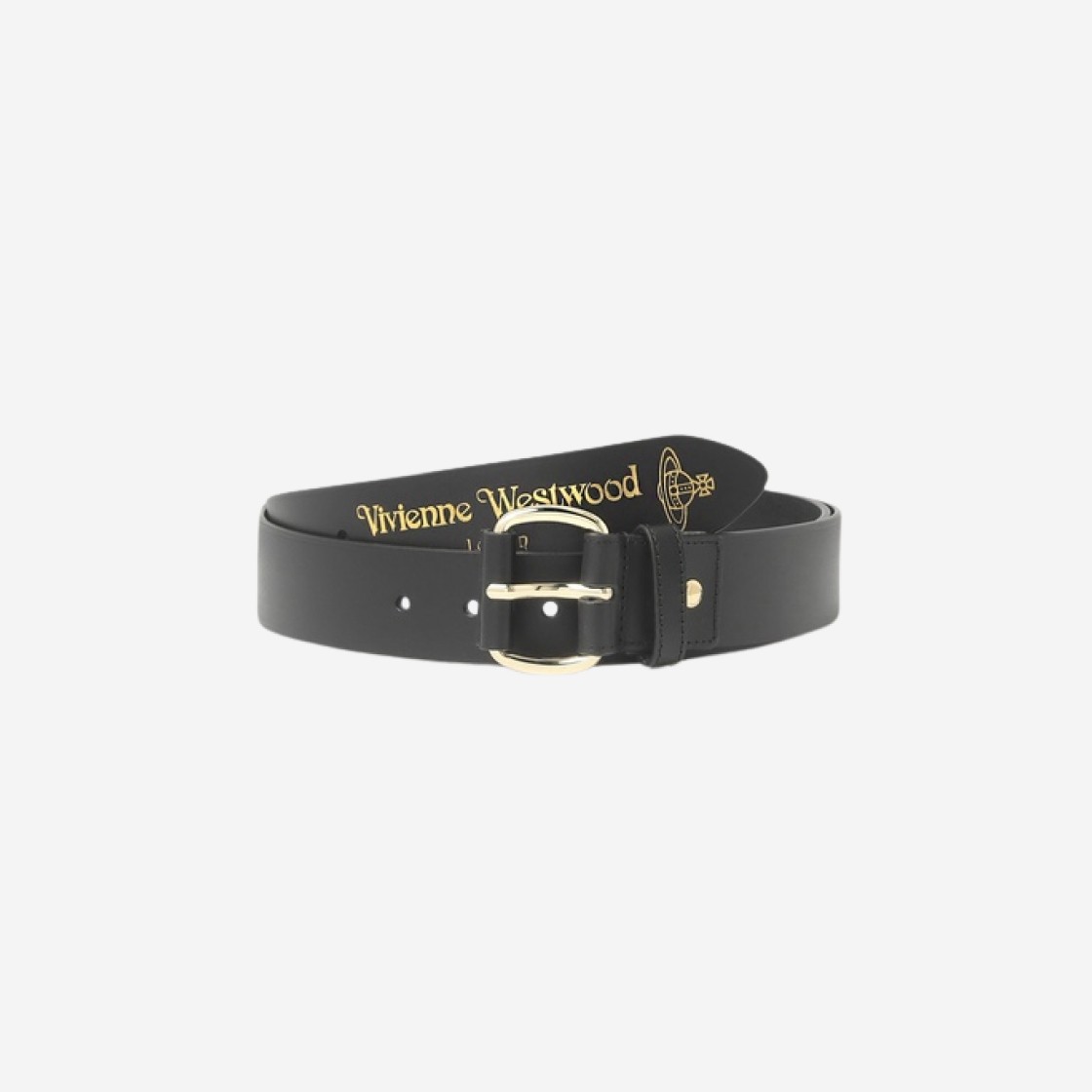 Vivienne Westwood Belts Roller Buckle Belt Black Gold 상세 이미지 1