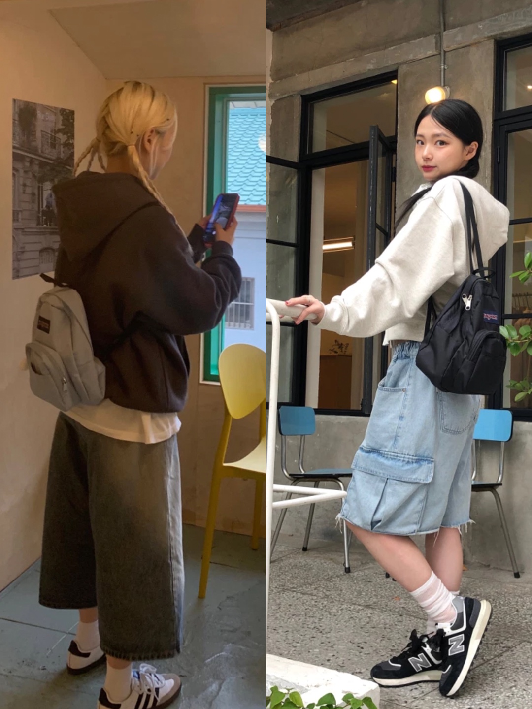 Jansport Half Pint Mini Backpack Blue Dusk, Jansport Half Pint Mini Backpack Black 착용 스타일 - 2