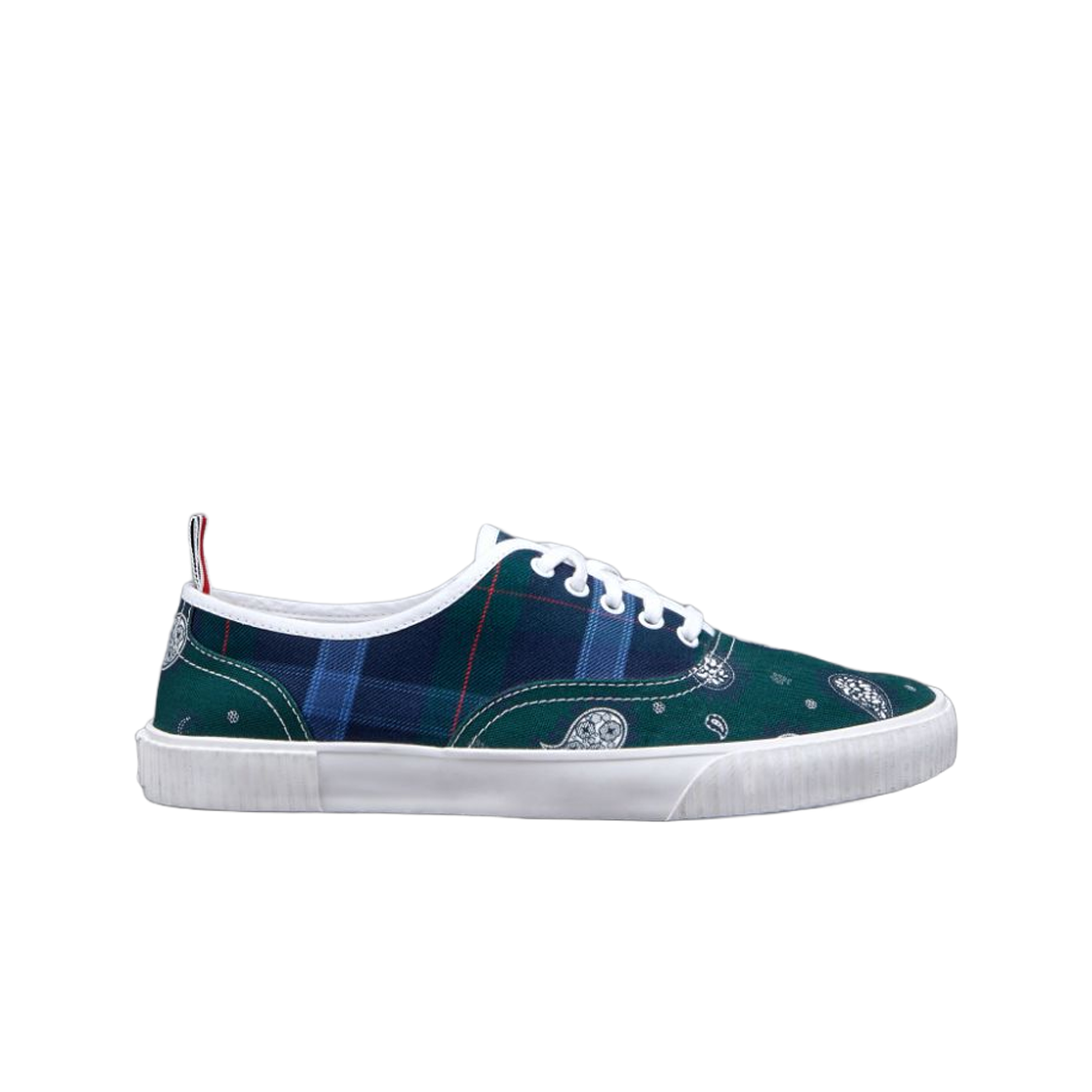 MFD201A-F0415-996 Thom Browne Tartan Paisely Twill Heritage Trainers Multicolor