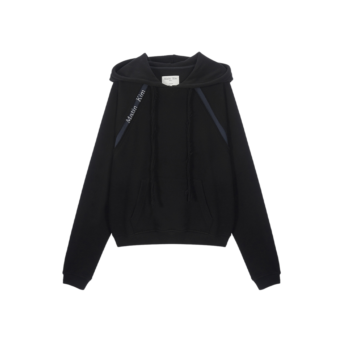 (W) Matin Kim Raglan Cut Out Hoodie Black 상세 이미지 1