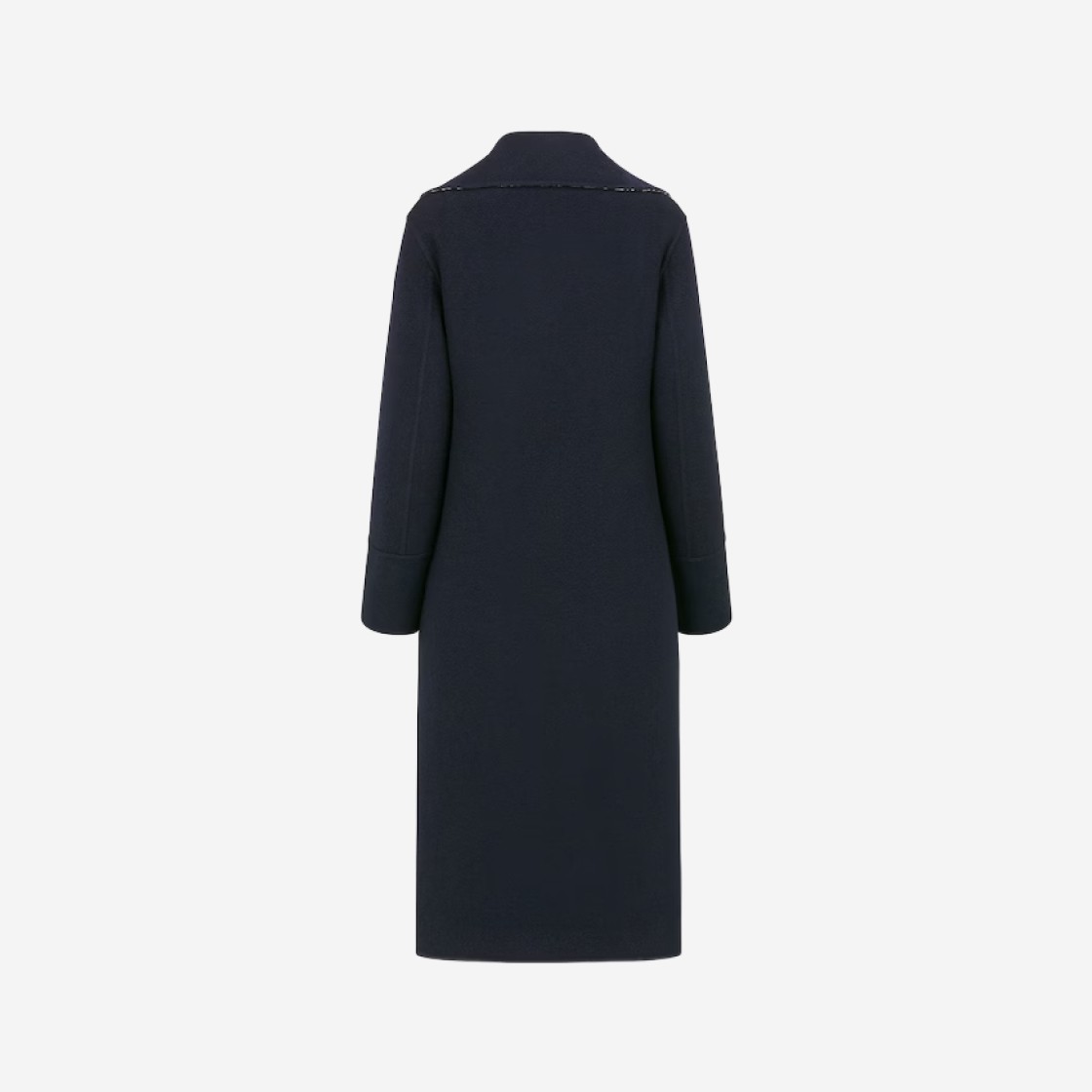 (W) Dior Essentials Coat With Belt Double-Sided Virgin Wool Blue 상세 이미지 2