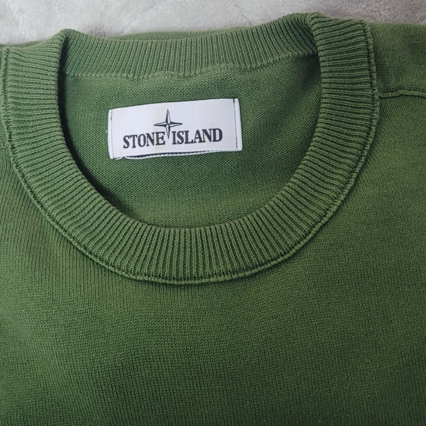 Stone Island 540B2 Soft Cotton Crewneck Knit Olive Green - 22SS 착용 스타일