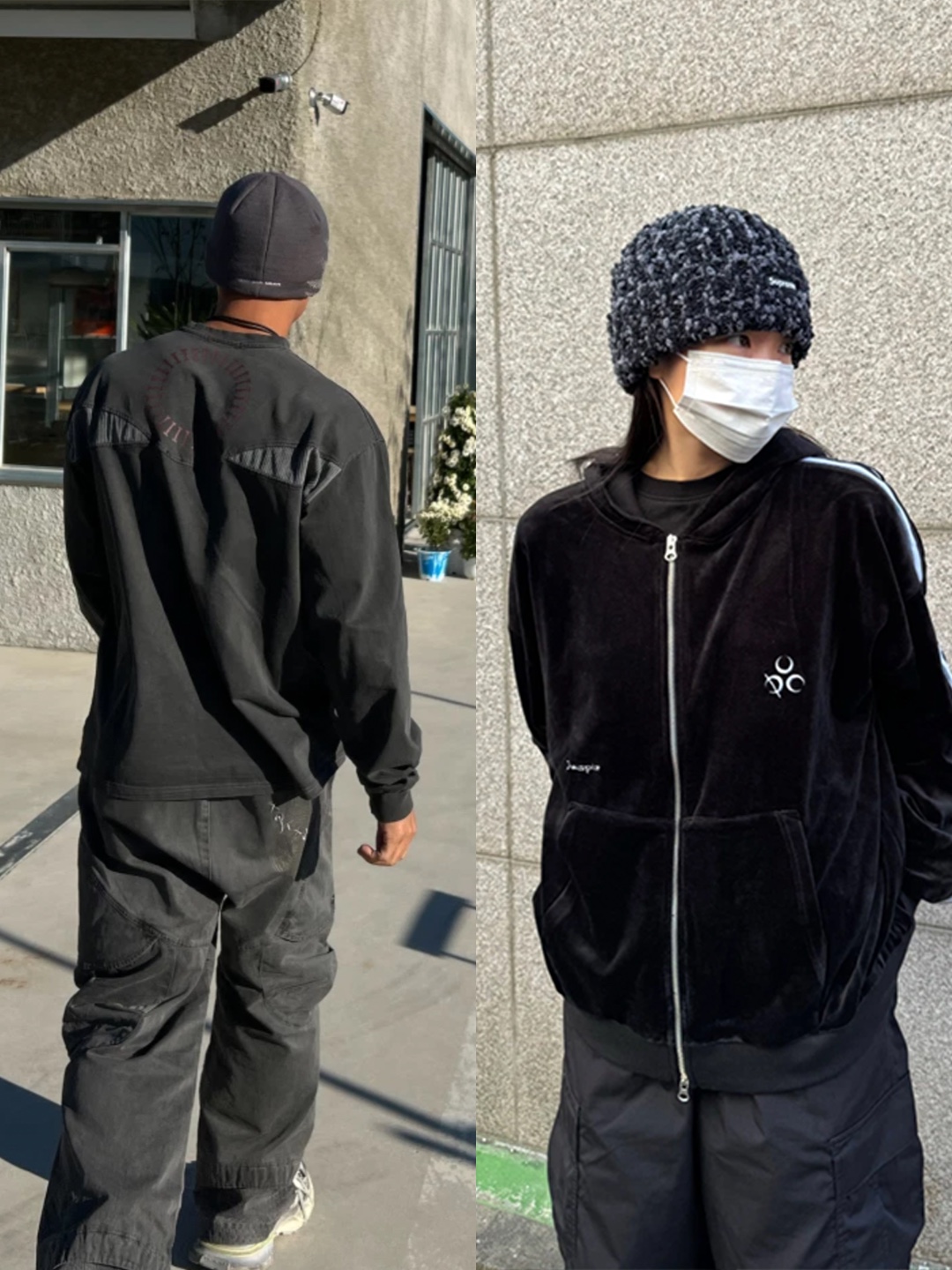 Sansan Gear Logo Beanie Charcoal - 23FW, Supreme Chenille Beanie Black - 23FW 착용 스타일 - 2