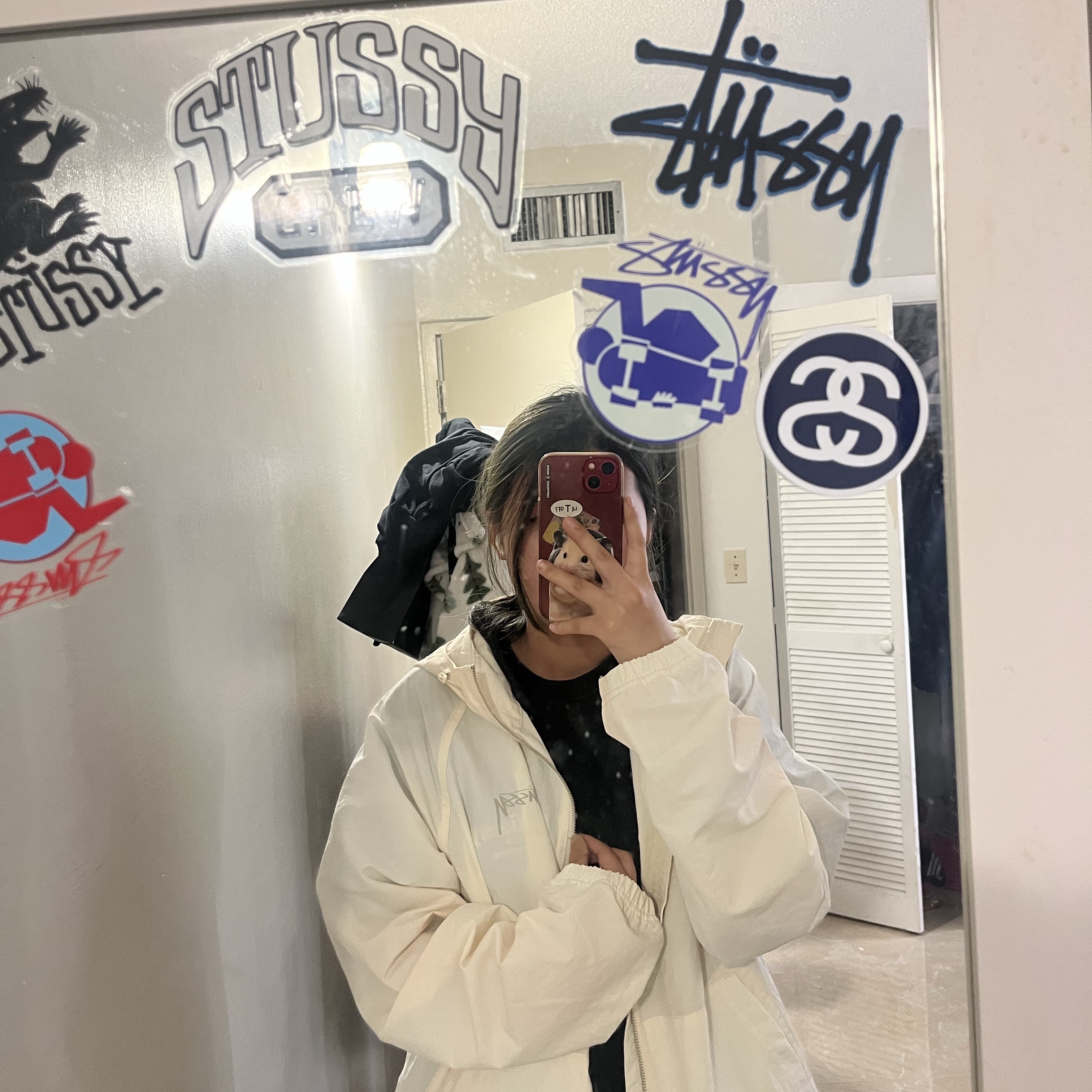 Stussy Wave Dye Beach Shell Jacket Bone, Stussy Wave Dye Beach Shell Jacket Lime 착용 스타일 - 1