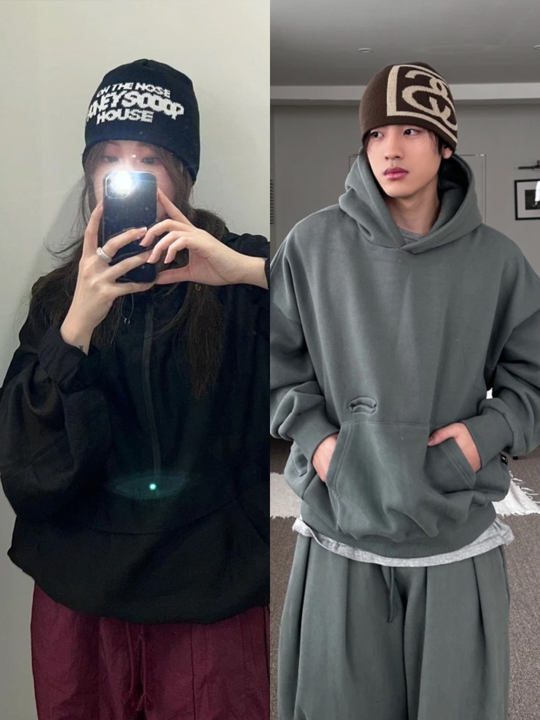 Sansan Gear Logo Beanie Charcoal - 23FW, Supreme Chenille Beanie Black - 23FW 착용 스타일 - 3