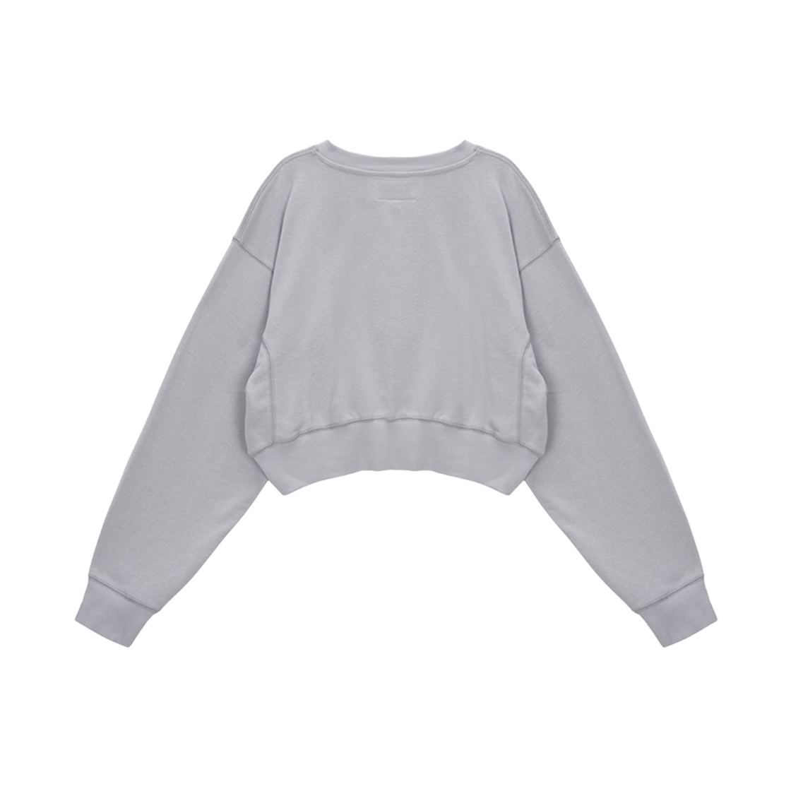 (W) Matin Kim Stitch Point Label Crop Sweatshirt Light Grey 상세 이미지 2