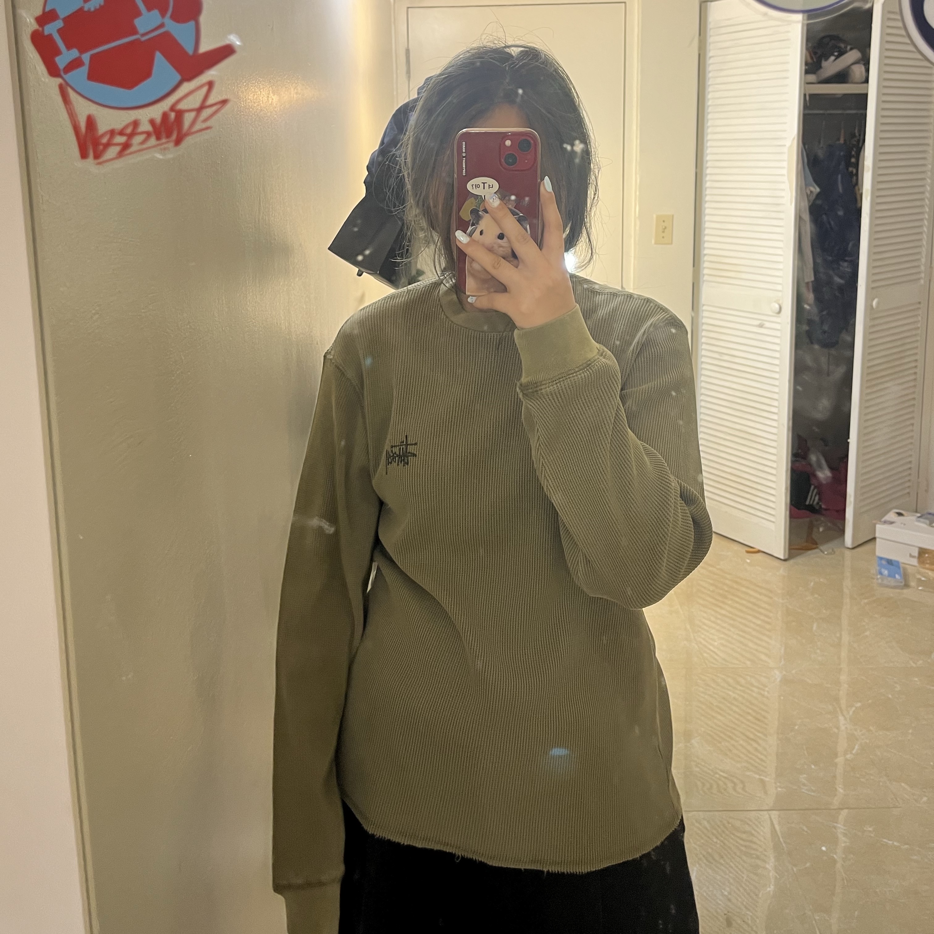 Stussy Wave Dye Beach Shell Jacket Bone, Stussy Wave Dye Beach Shell Jacket Lime 착용 스타일 - 9