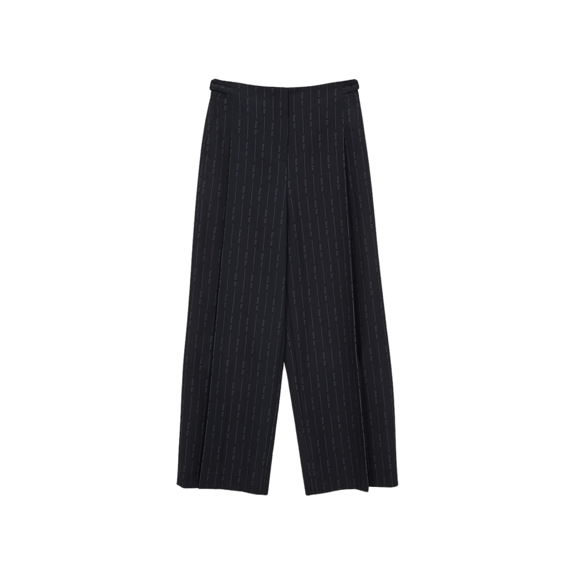 (W) Matin Kim Matin Stripe Tuck Pants Black 상세 이미지 1