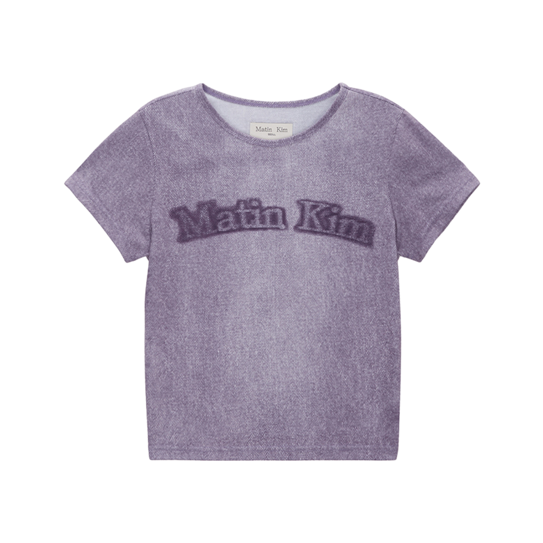 (W) Matin Kim Matin Washed Print Crop Top Purple 상세 이미지 1