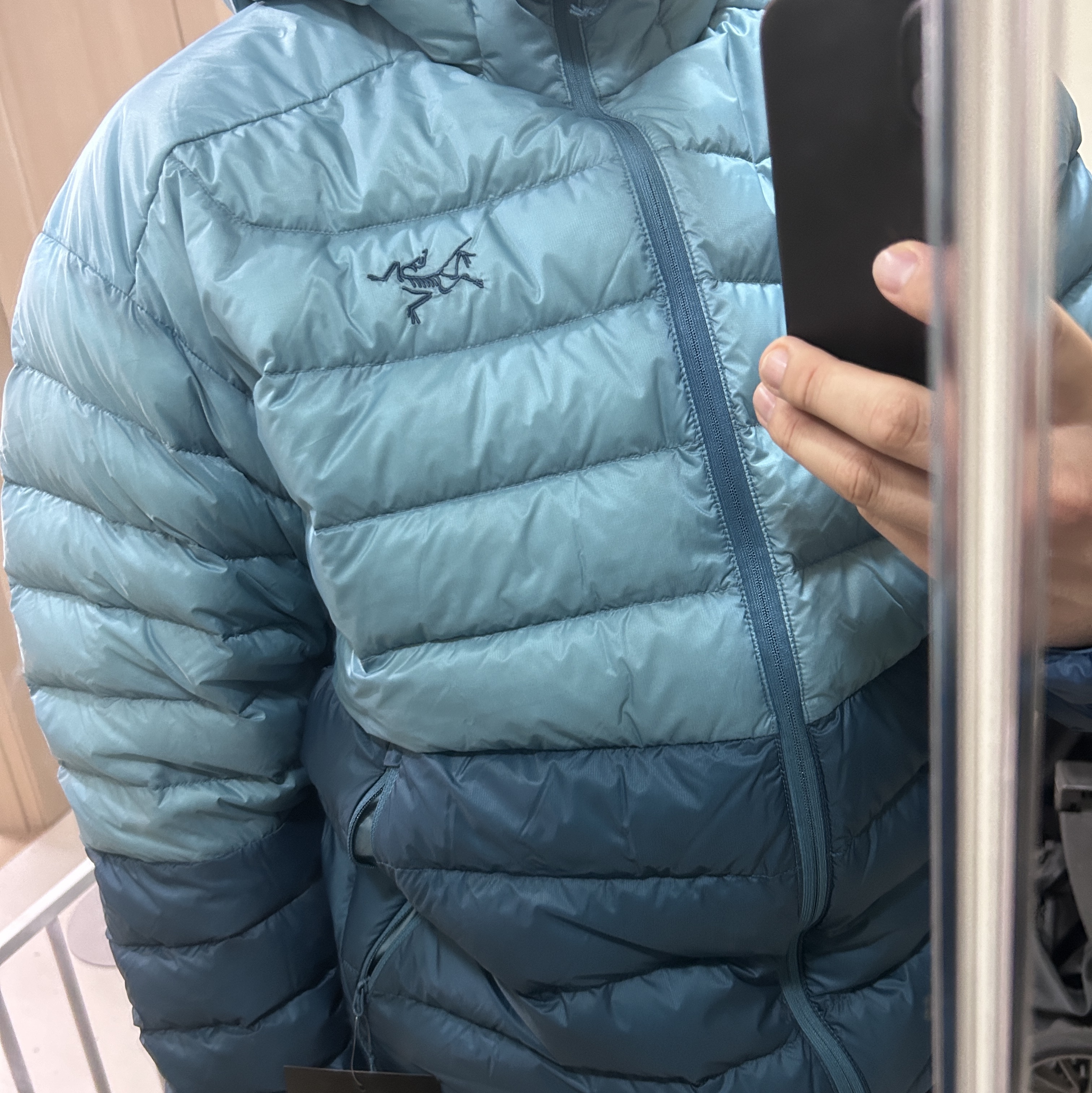 Arc'teryx Cerium Hoody Serene Solace 착용 스타일