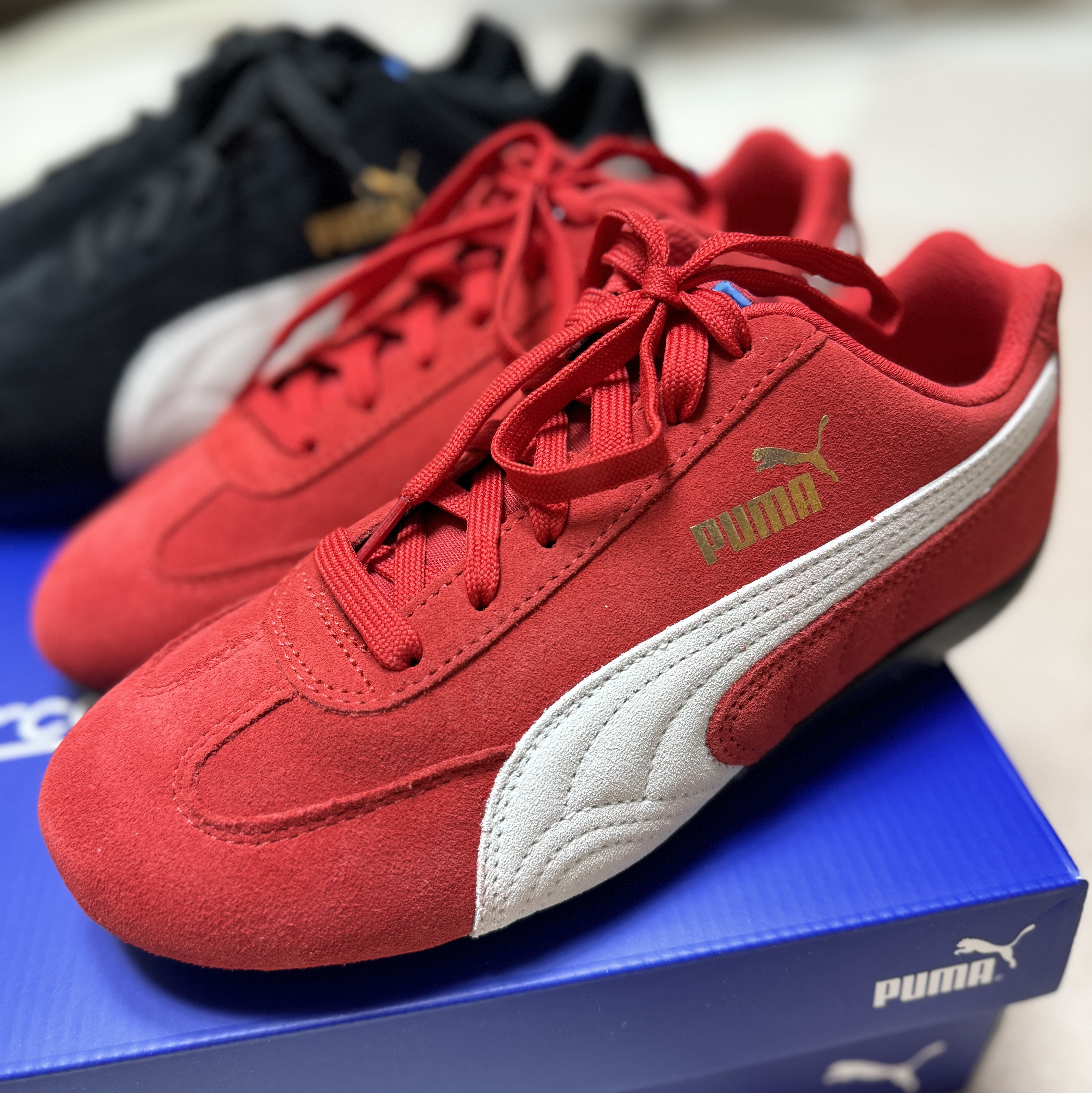 Puma Speedcat OG Sparco Black White, Puma Speedcat OG Sparco Ribbon Red White 착용 스타일 - 2