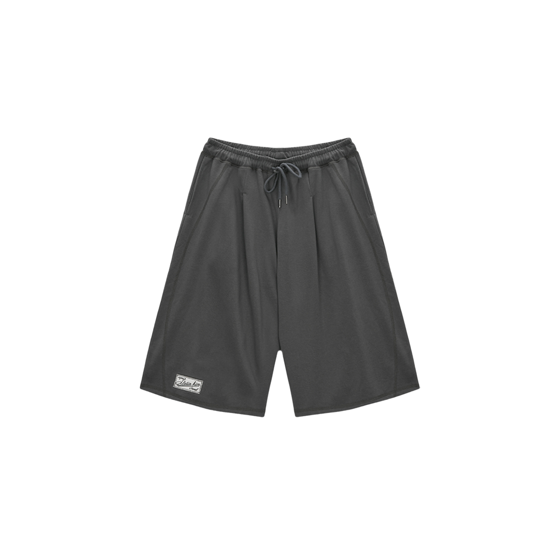 (W) Matin Kim Stitch Point Label Half Sweatshorts Charcoal 상세 이미지 1