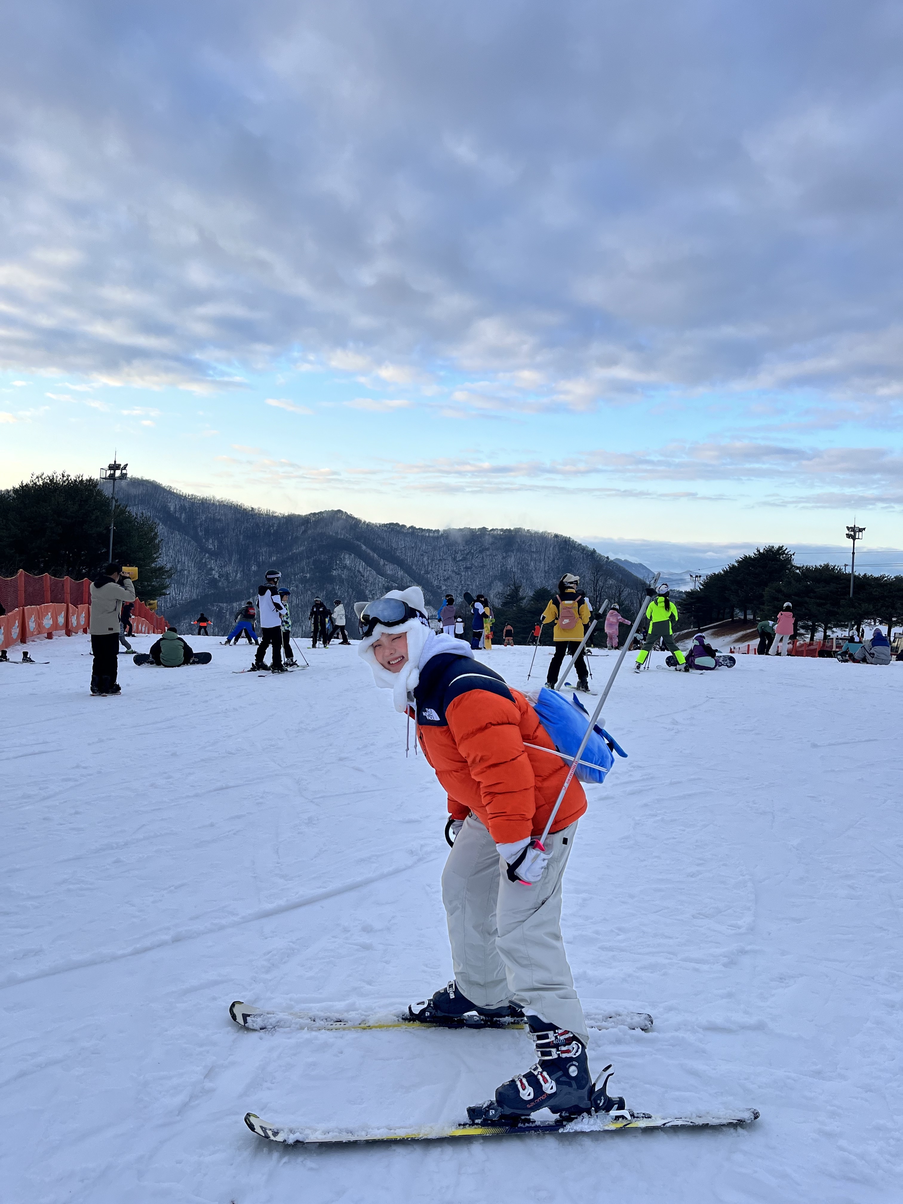 The North Face 1996 Eco Nuptse Jacket Orange 착용 스타일 - 1