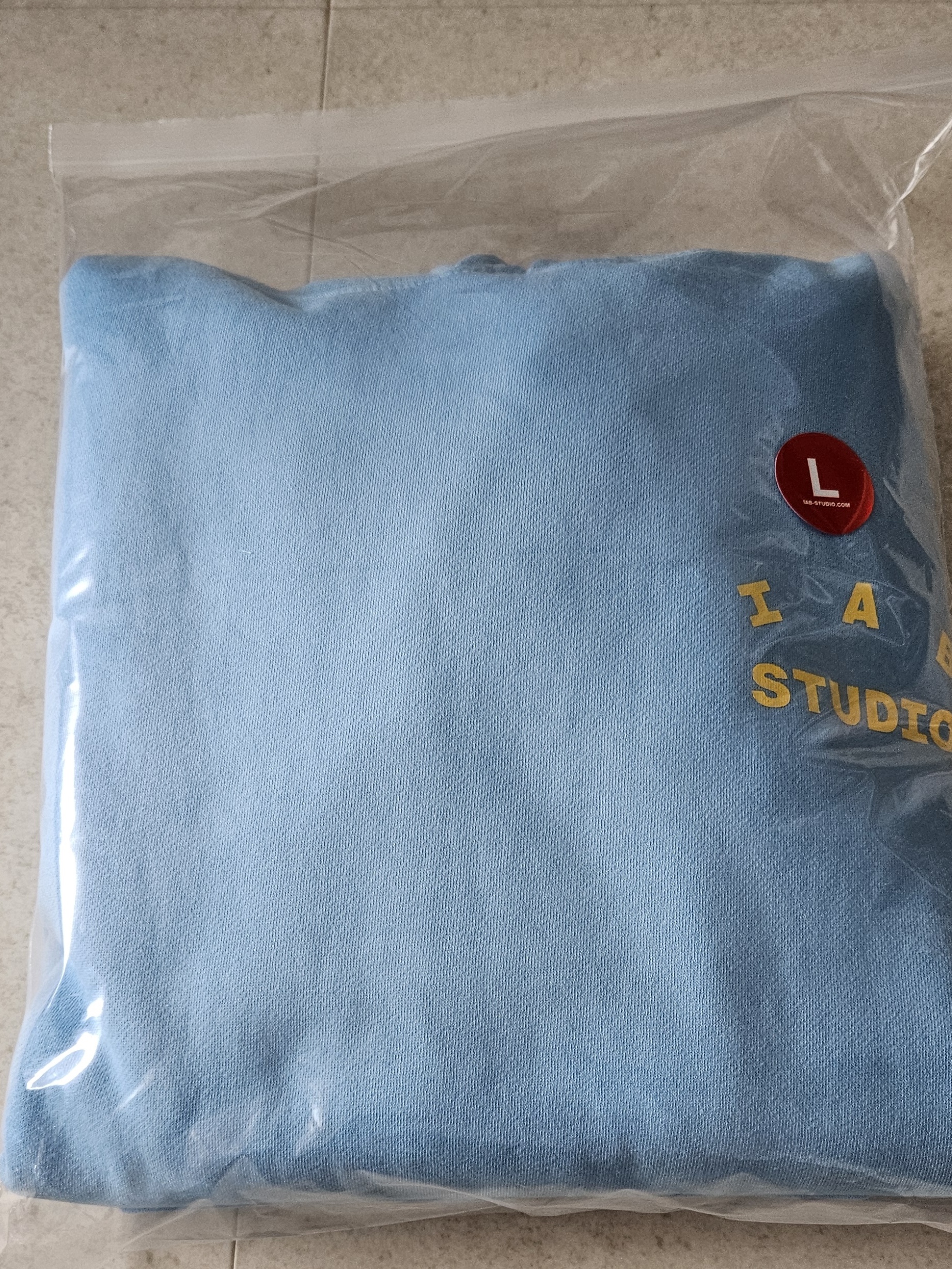 IAB Studio Hoodie Sky Blue Lemon 착용 스타일 - 1