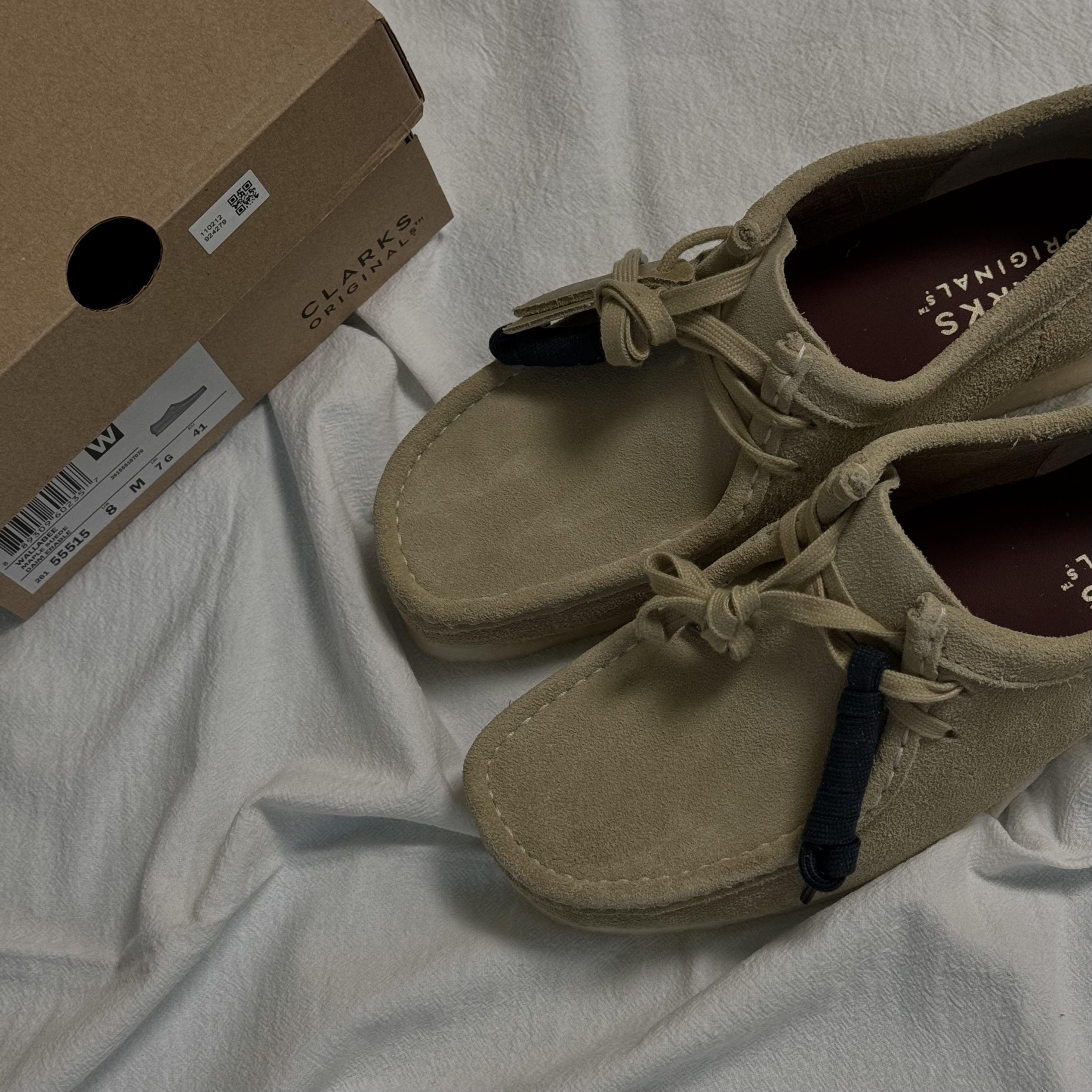 Clarks Wallabee Maple Suede 착용 스타일