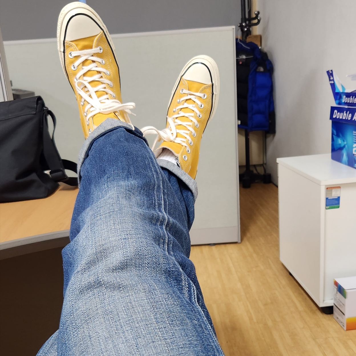 Converse Chuck 70 High Vintage Canvas Sunflower 착용 스타일