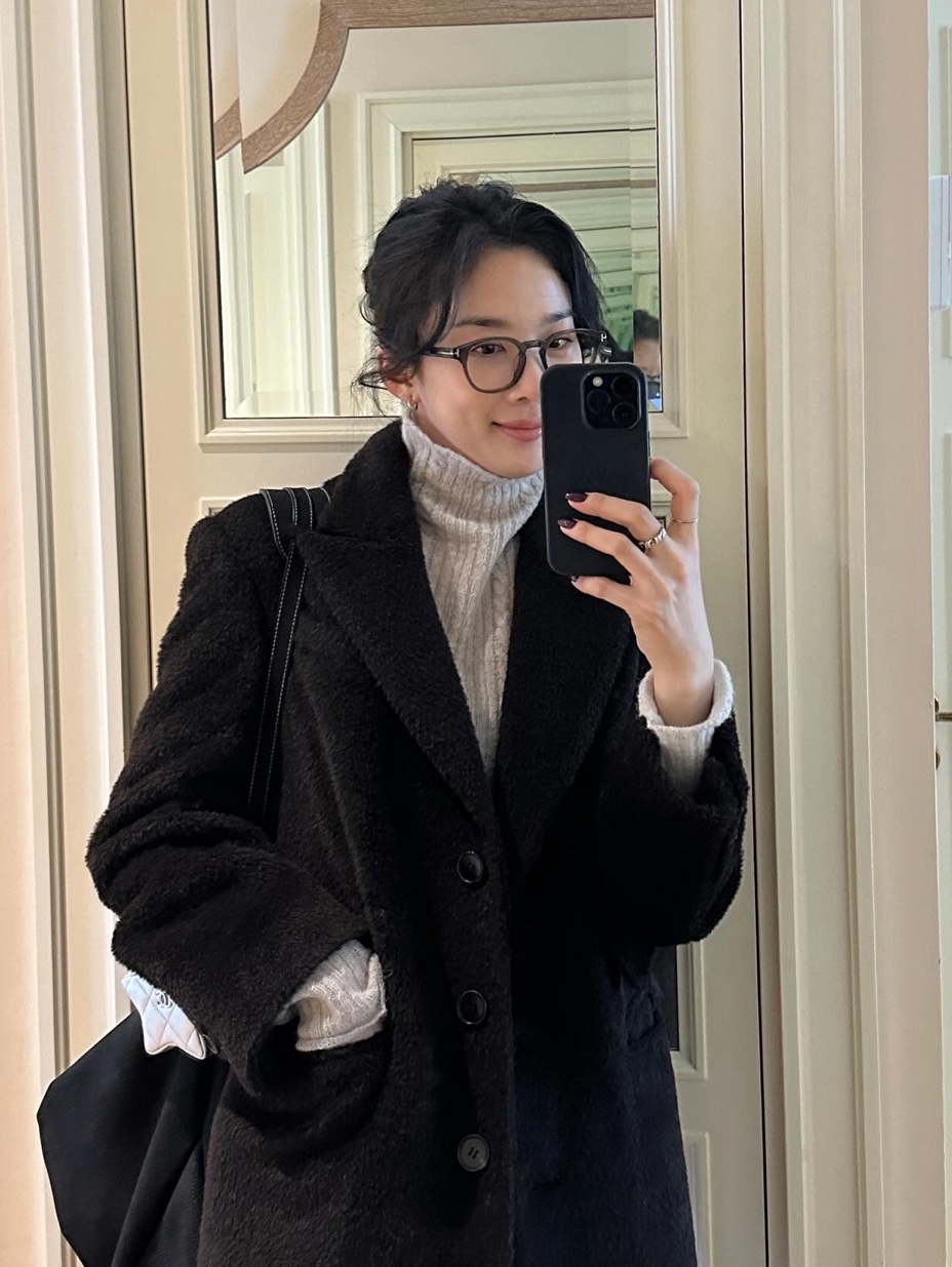 (W) Matin Kim Basic Turtle Neck Brown, Safarispot Women 1/2 Basic Safari Nep Turtle Neck Speckled Gray 착용 스타일 - 6