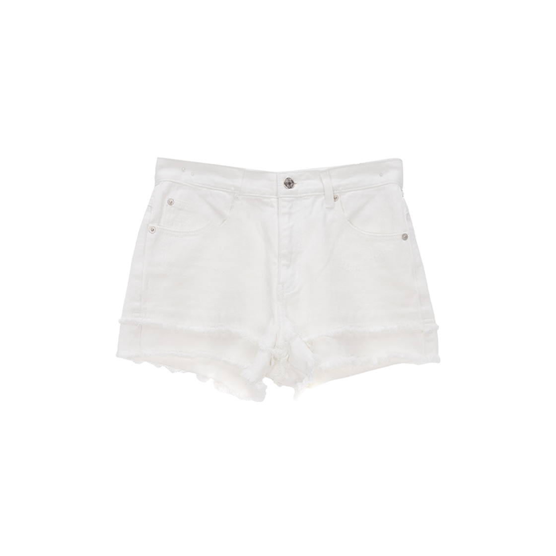 (W) Matin Kim Double Cutted Denim Shorts White 상세 이미지 1