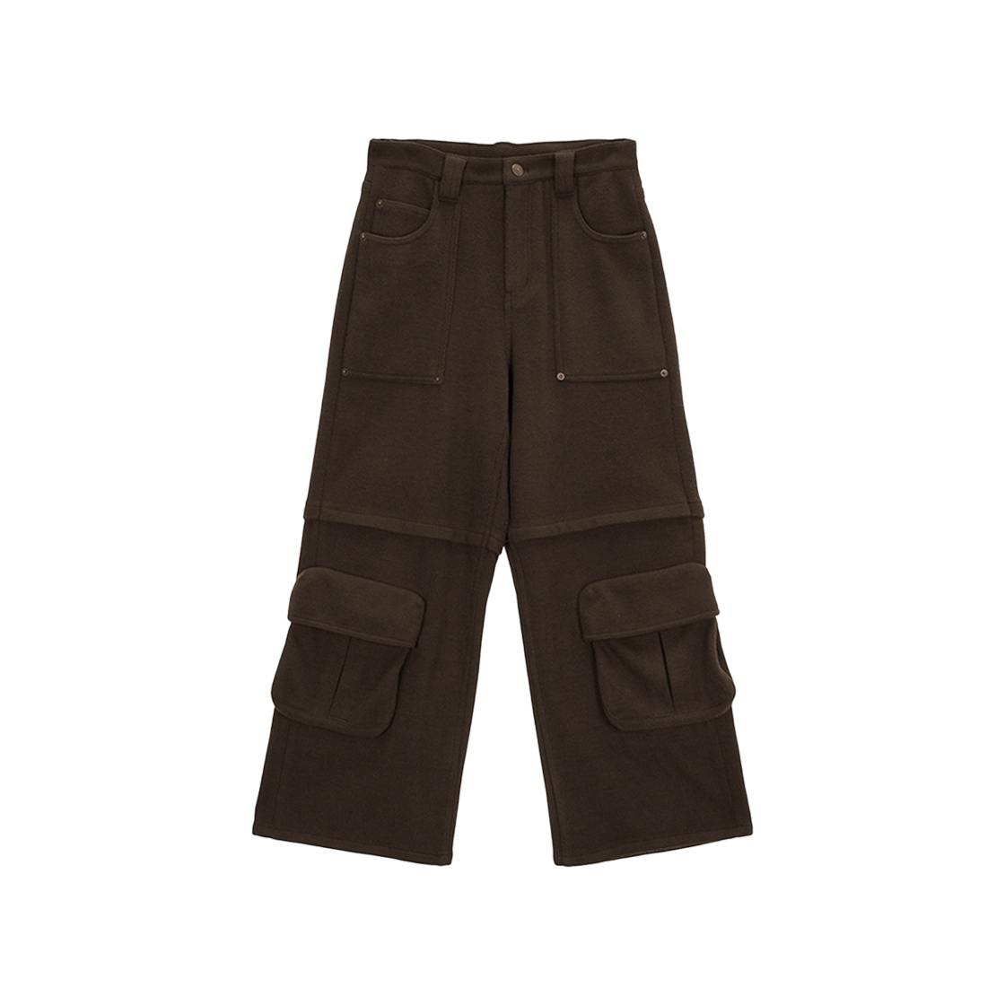 (W) Matin Kim Volume Pocket Wide Pants Brown 상세 이미지 1