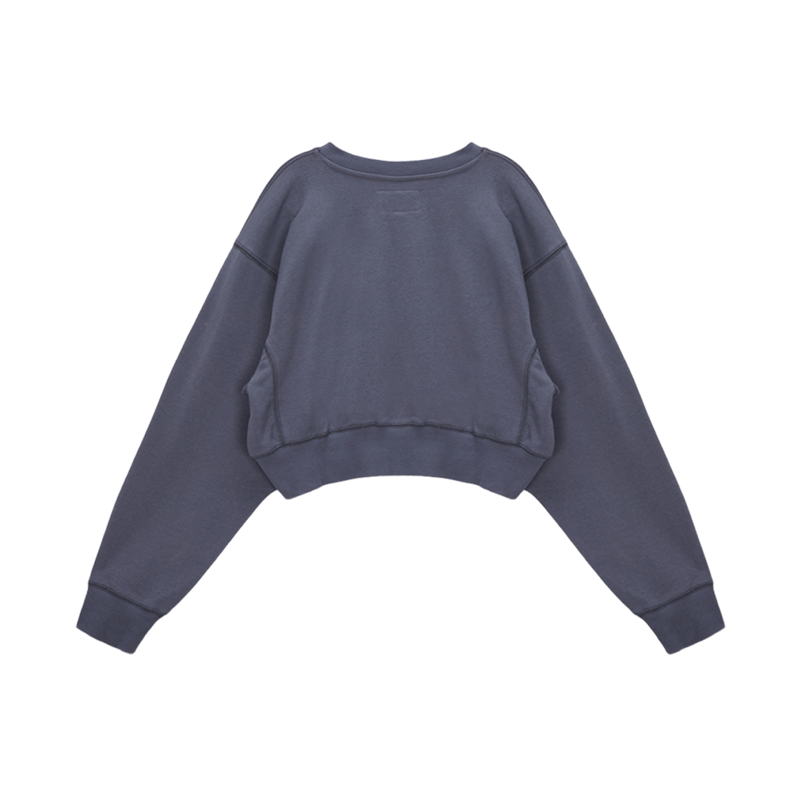 (W) Matin Kim Stitch Point Label Crop Sweatshirt Smoke Blue 상세 이미지 2