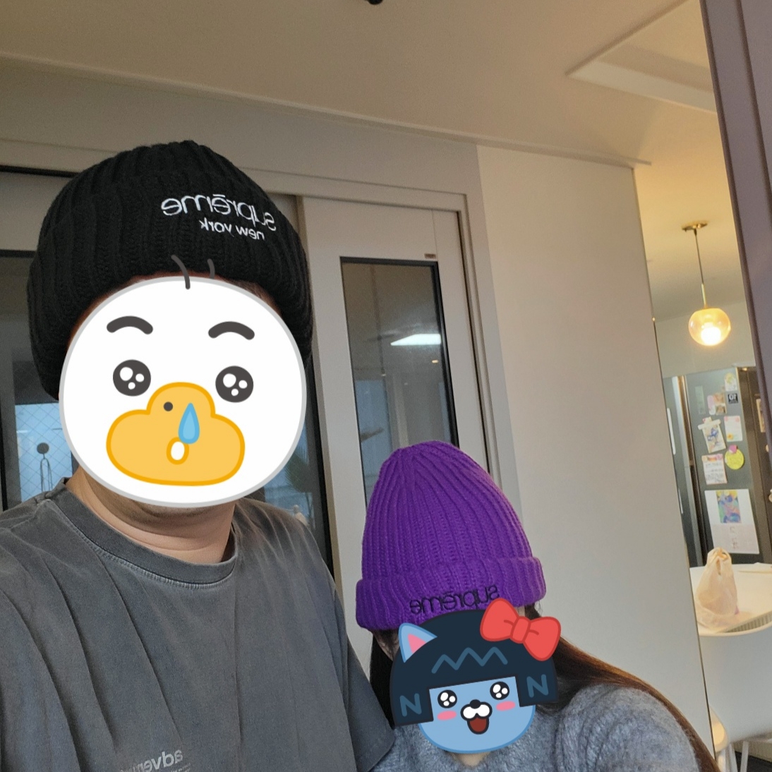 Supreme Classic Logo Chunky Ribbed Beanie Black - 23FW 착용 스타일