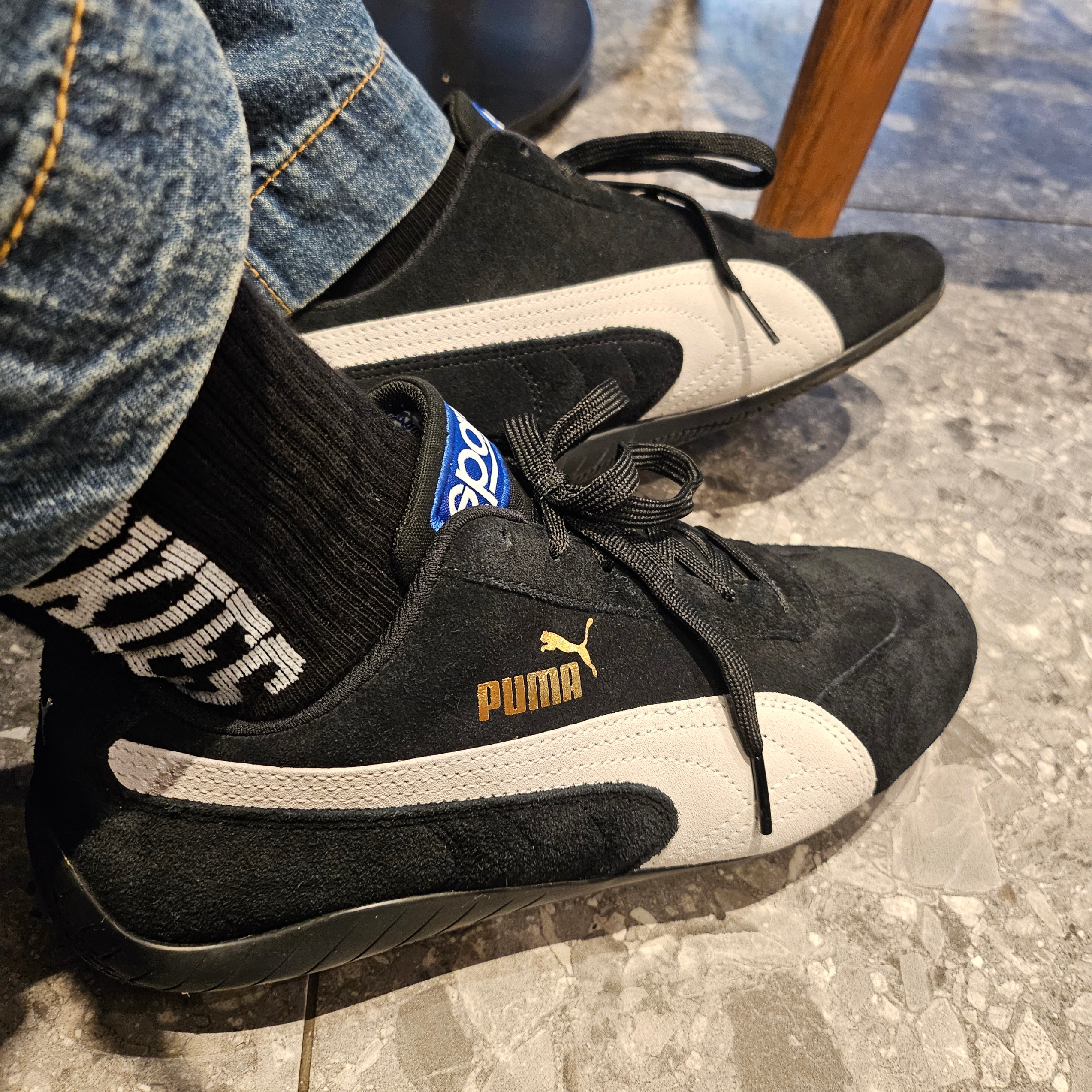 Puma Speedcat OG Sparco Black White, Supreme Warm Up 6-Panel Black - 23FW 착용 스타일 - 4
