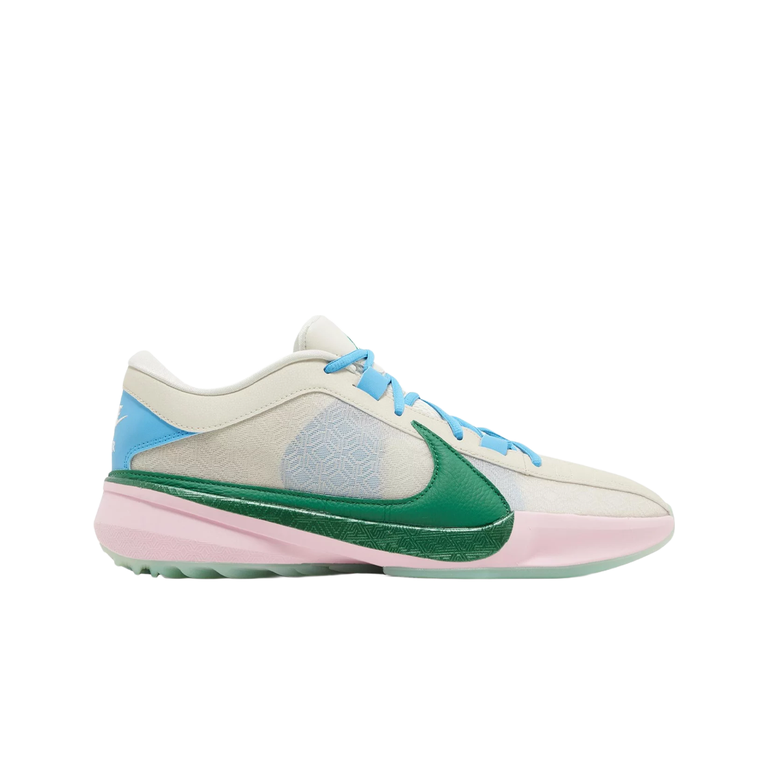 DX4985-100 Nike Giannis Freak 5 Light Orewood Brown Emerald Rise