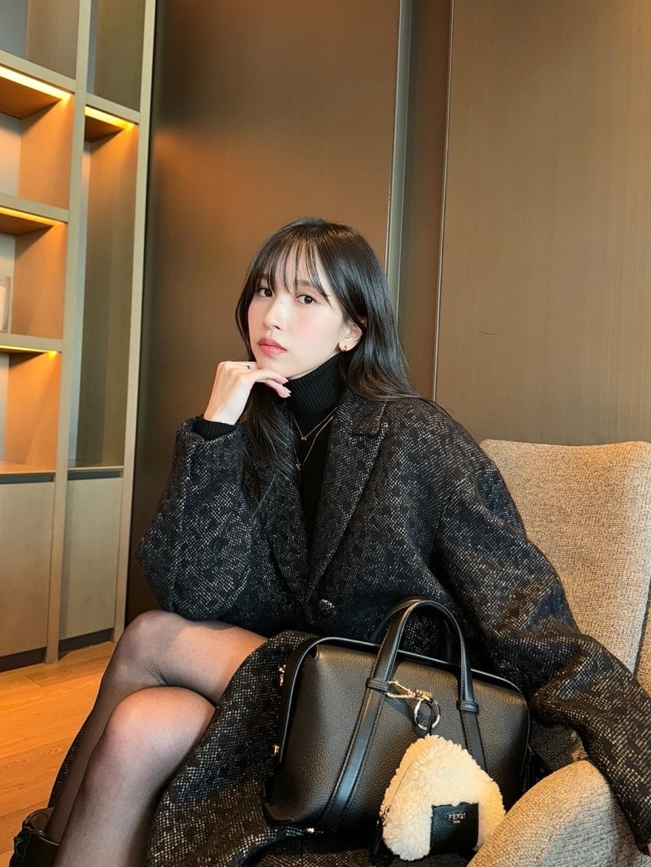 (W) Matin Kim Basic Turtle Neck Brown, Safarispot Women 1/2 Basic Safari Nep Turtle Neck Speckled Gray 착용 스타일 - 4