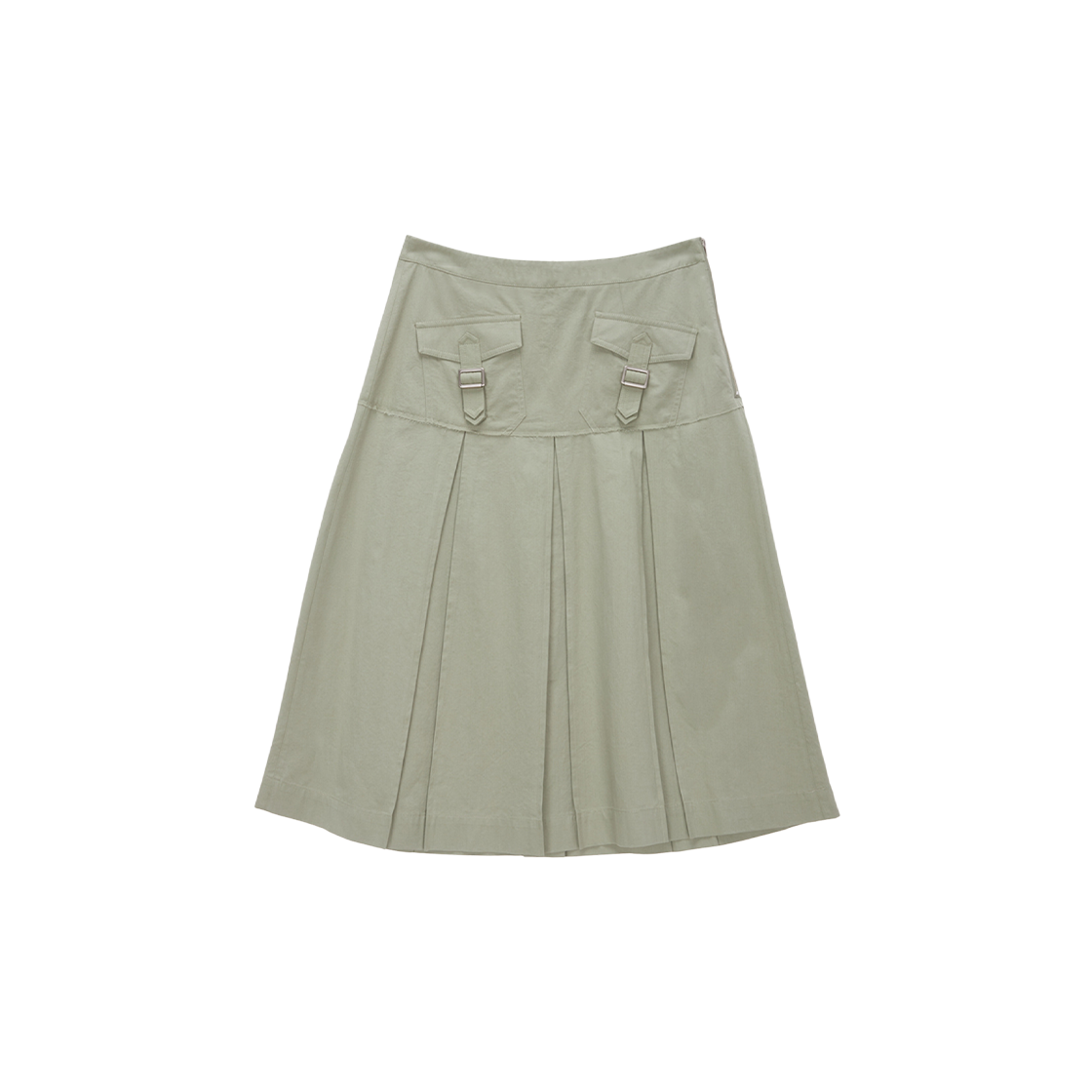 (W) Matin Kim Bottom Pleats Cargo Skirt Light Khaki 상세 이미지 1