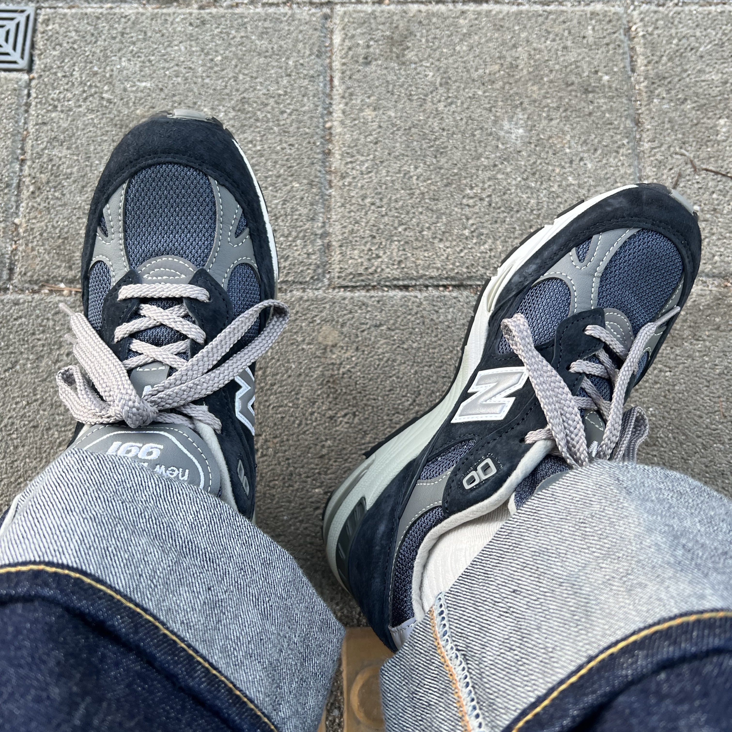 (W) New Balance 991 Made in UK Navy 착용 스타일