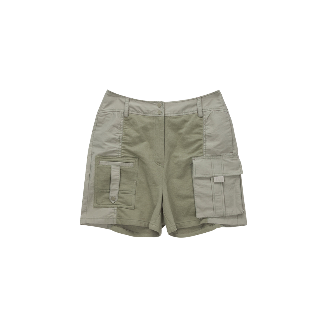 (W) Matin Kim Sweat Combi Cargo Shorts Khaki 상세 이미지 1