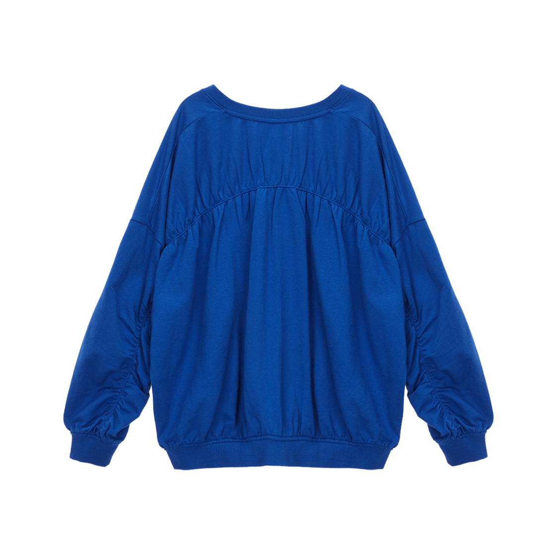 (W) Matin Kim V-Neck Puckering Sweatshirt Blue 상세 이미지 2