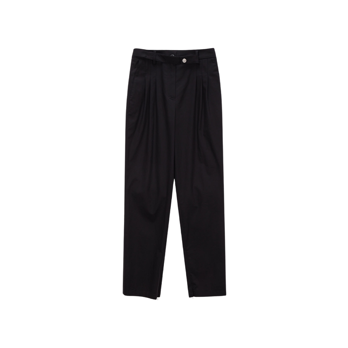 (W) Matin Kim Three Tuck Zipper Slit Trouser Black 상세 이미지 1