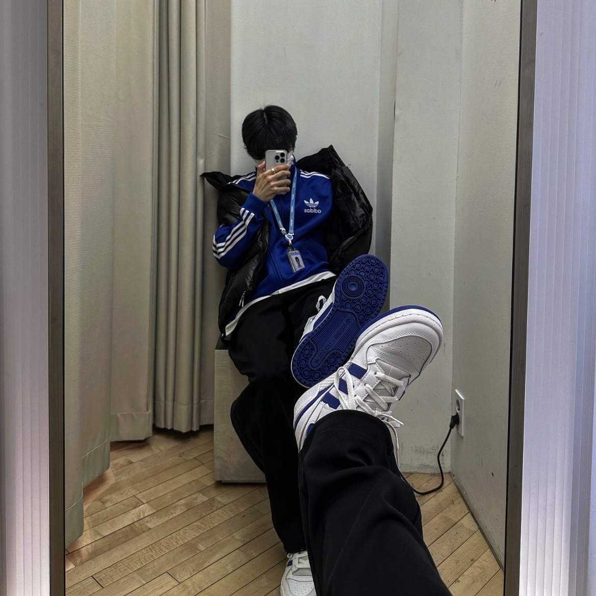 Adidas Forum Low White Royal Blue, Adidas Italy Beckenbauer Track Top Royal Blue - US Sizing 착용 스타일 - 1