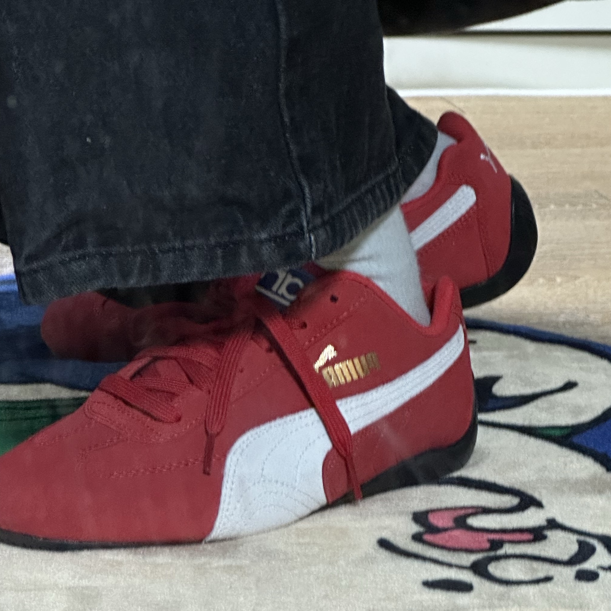 Puma Speedcat OG Sparco Ribbon Red White 착용 스타일 - 4