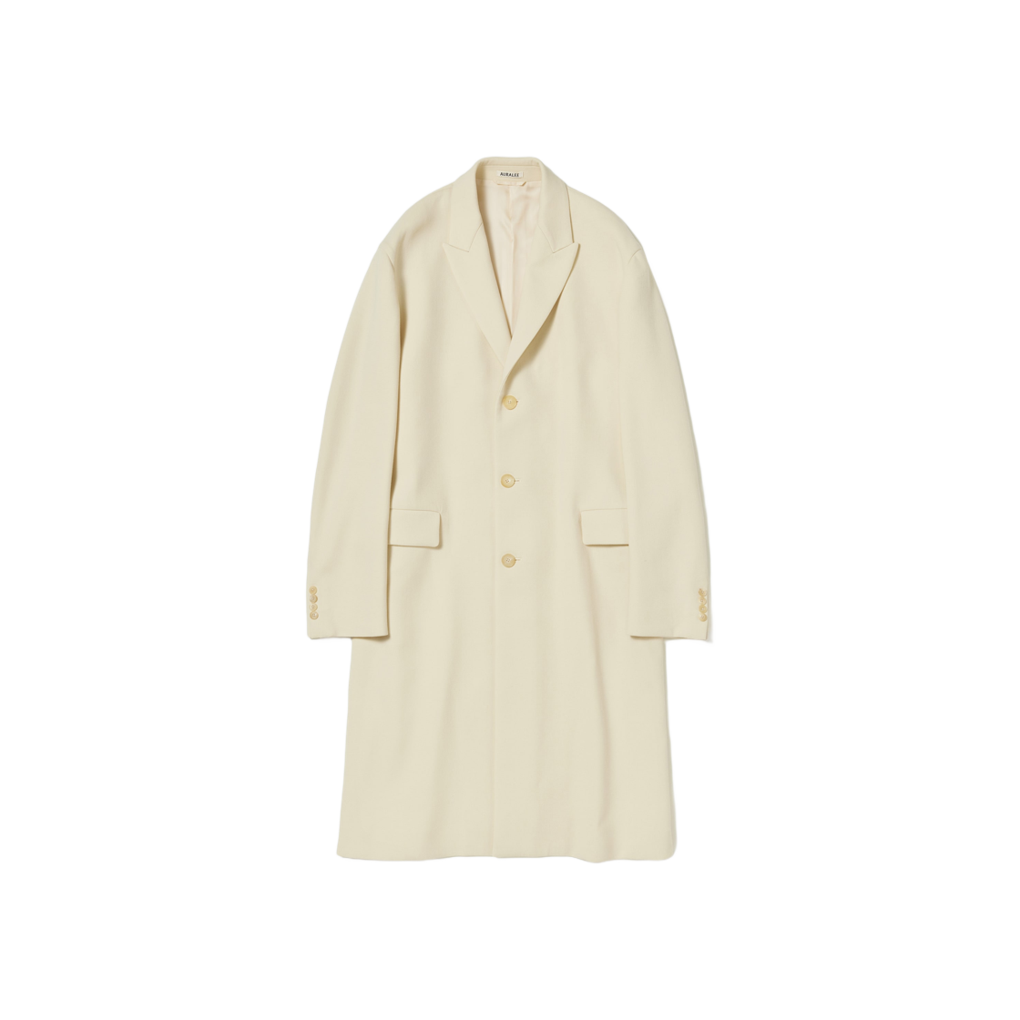 Auralee Double Cloth High Count Wool Chesterfield Coat Ivory - 24AW 상세 이미지 1