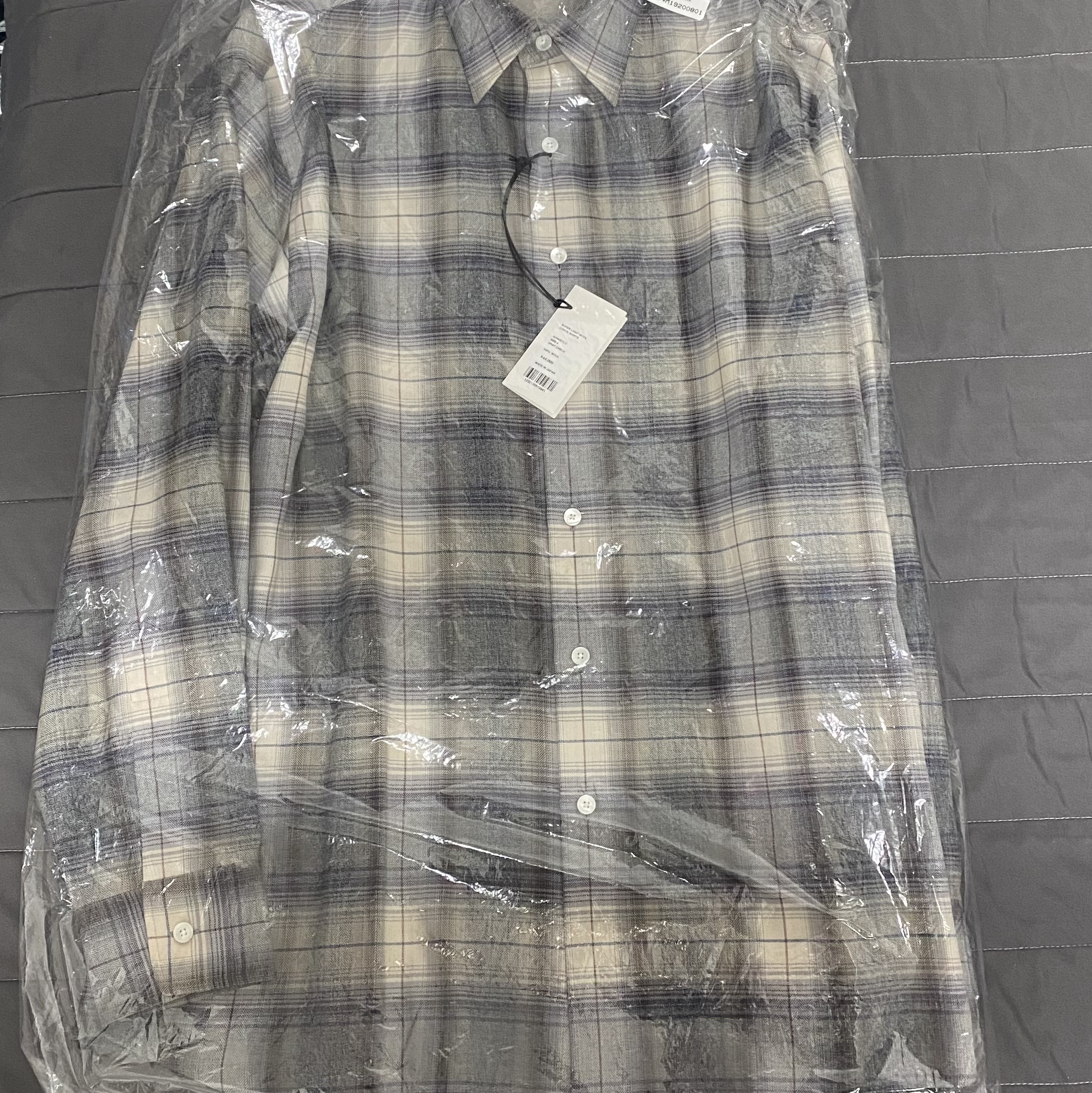 Auralee Super Light Wool Check Shirt Grey Check - 23AW 착용 스타일