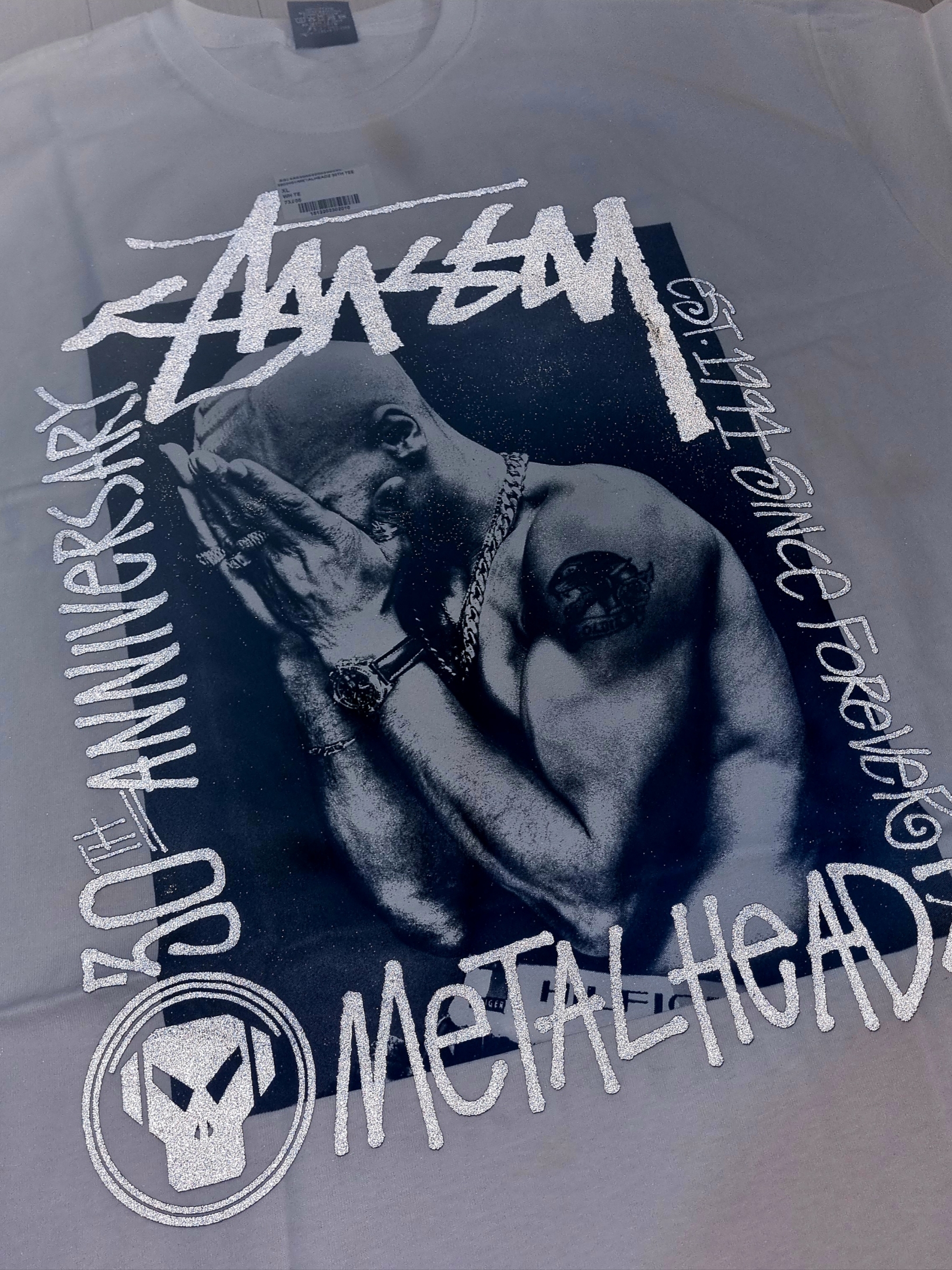 Stussy x Goldie Metalheadz 30 T-Shirt White 착용 스타일