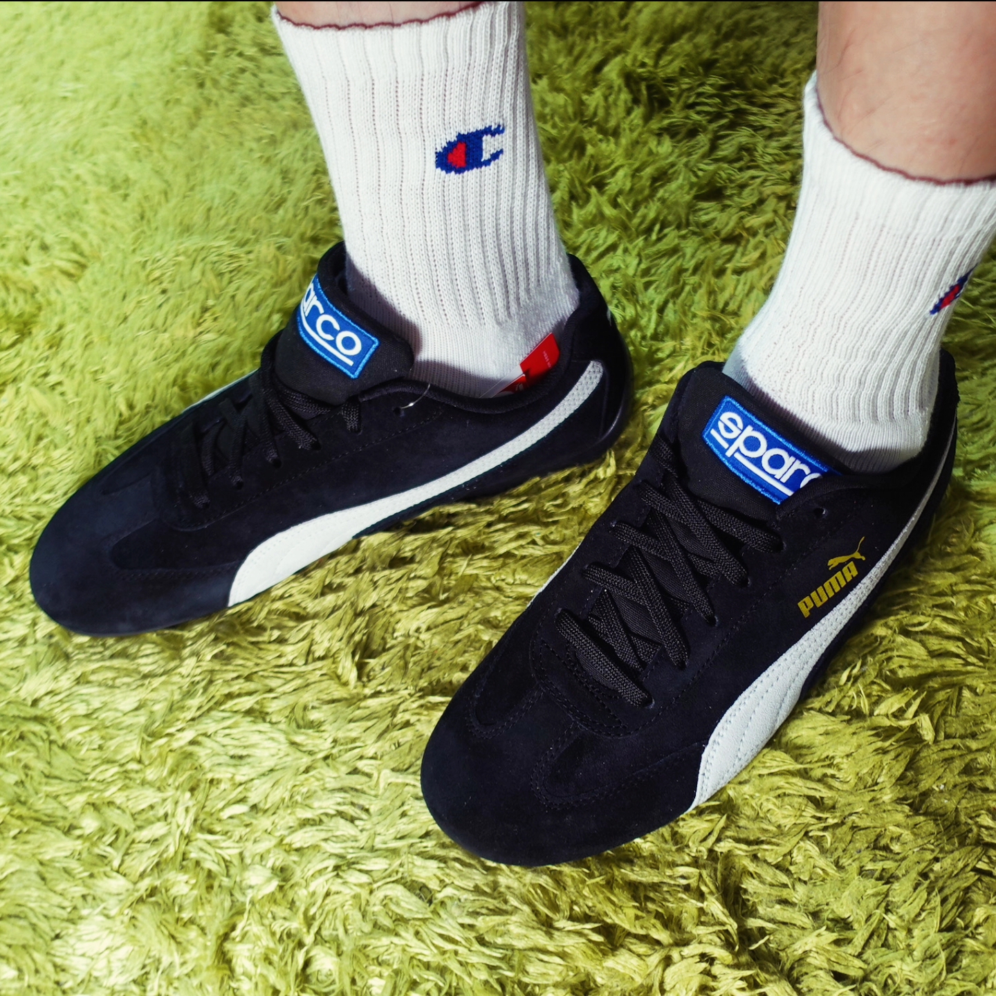 Puma Speedcat OG Sparco Black White, Puma Speedcat LS Black White 착용 스타일 - 2