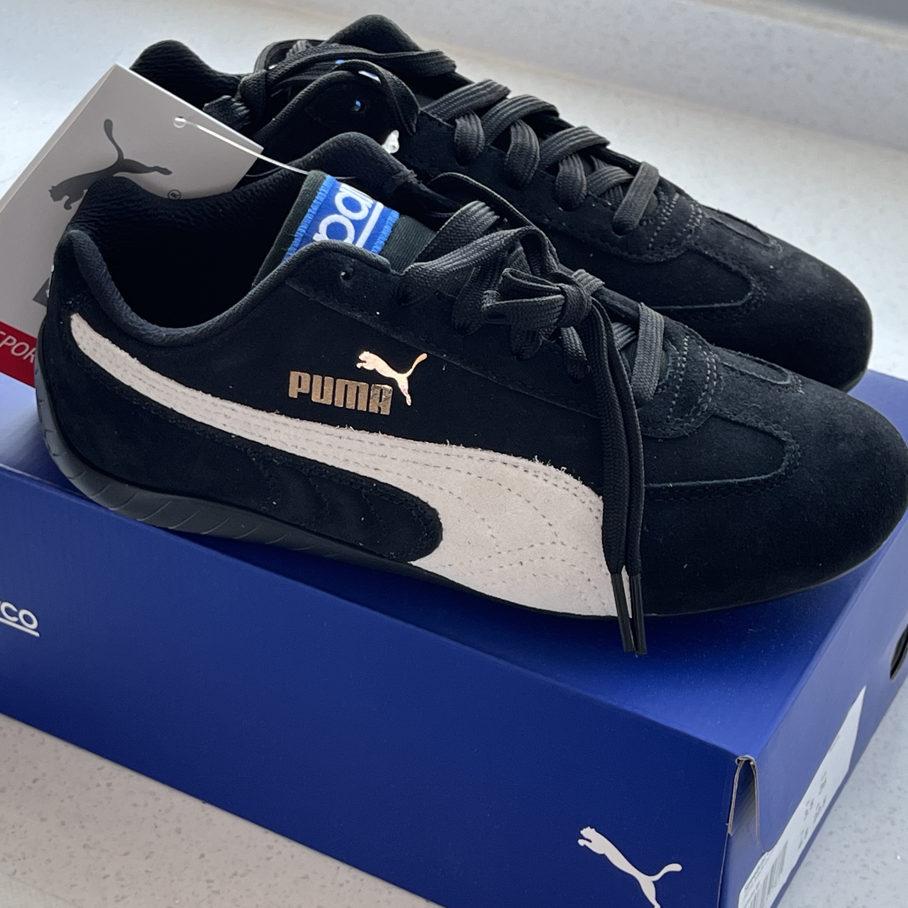Puma Speedcat OG Sparco Black White 착용 스타일 - 1