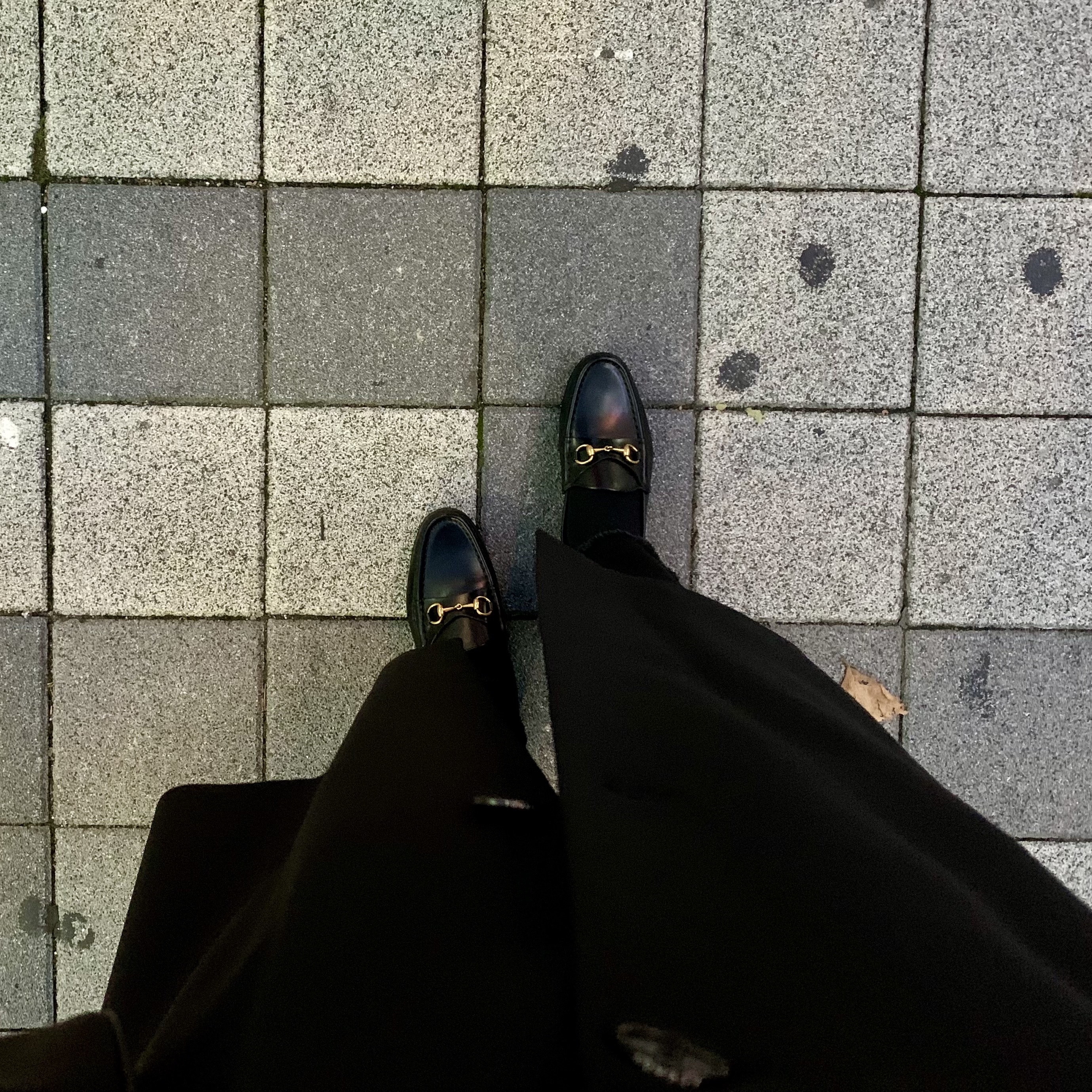 (W) Gucci 1953 Horsebit Loafer in Leather Black Leather 착용 스타일 - 2