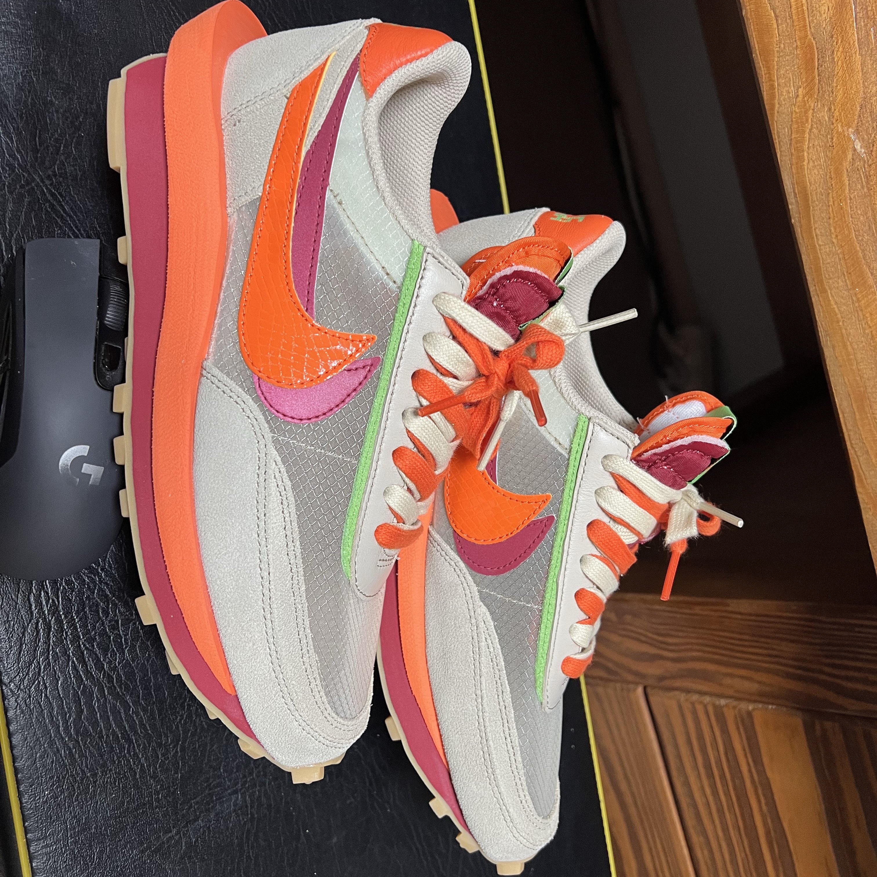 Nike x Sacai x Clot LDWaffle Orange Blaze 착용 스타일