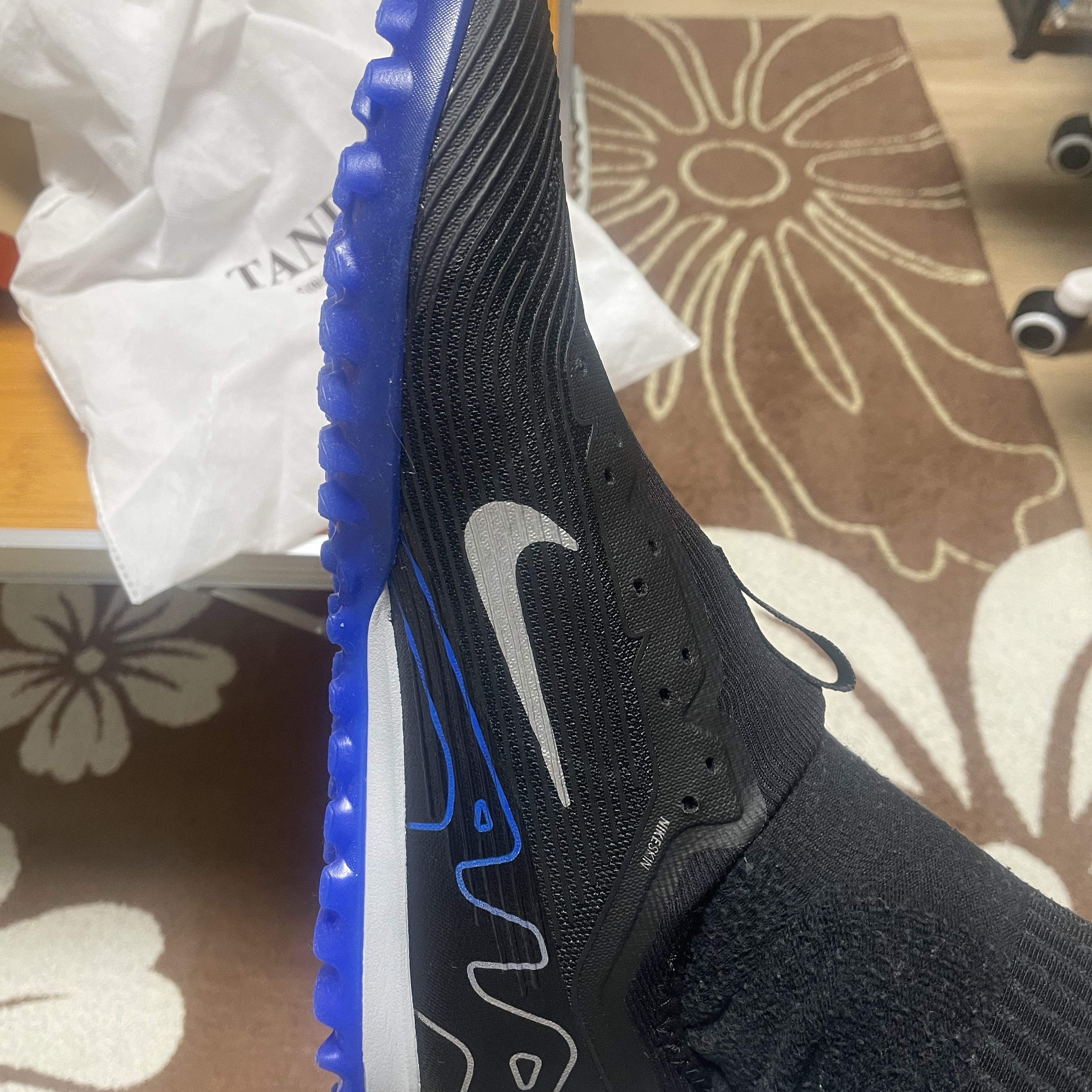 Nike Zoom Mercurial Vapor 15 Pro TF Black Hyper Royal 착용 스타일
