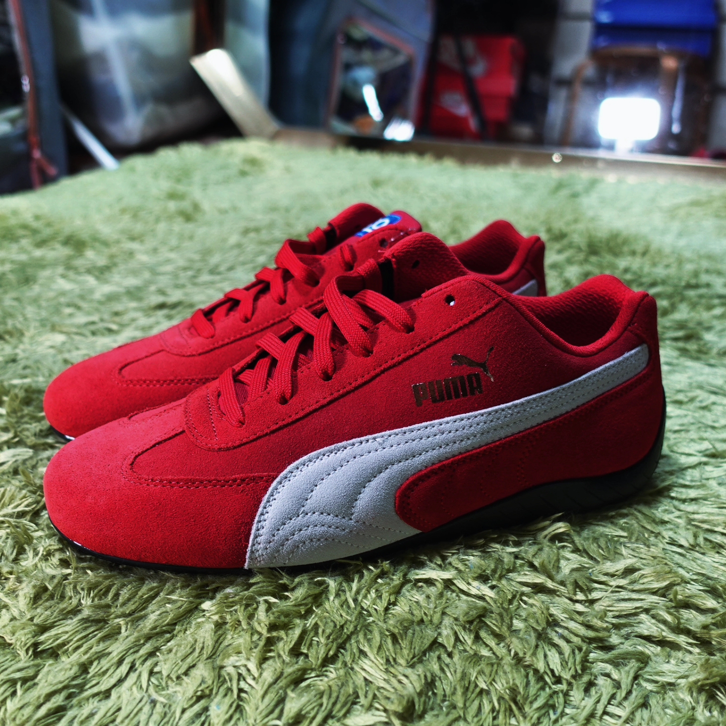 Puma Speedcat OG Sparco Ribbon Red White, Puma Speedcat LS High Risk Red White 착용 스타일 - 4