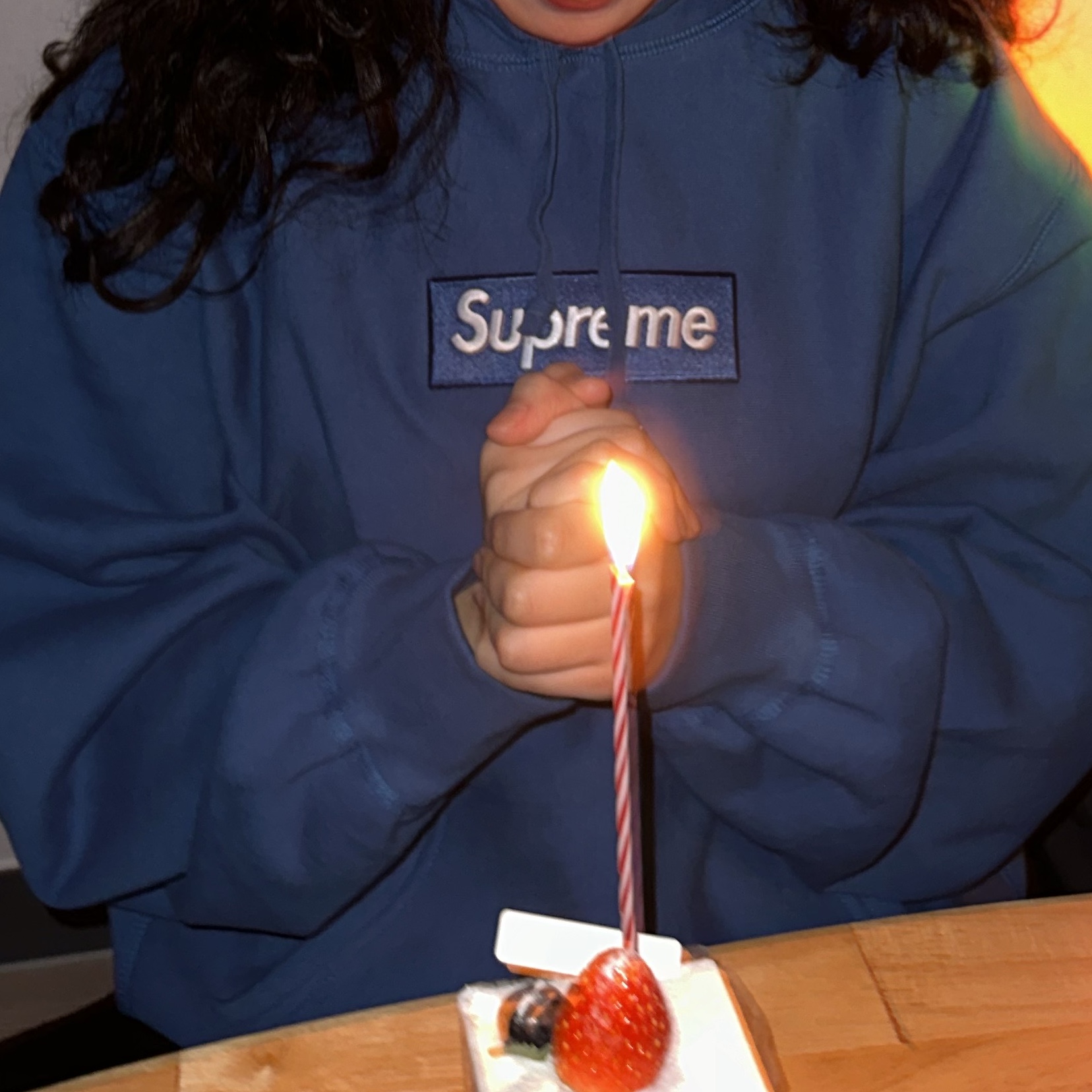 Supreme Box Logo Hooded Sweatshirt Blue - 23FW 착용 스타일