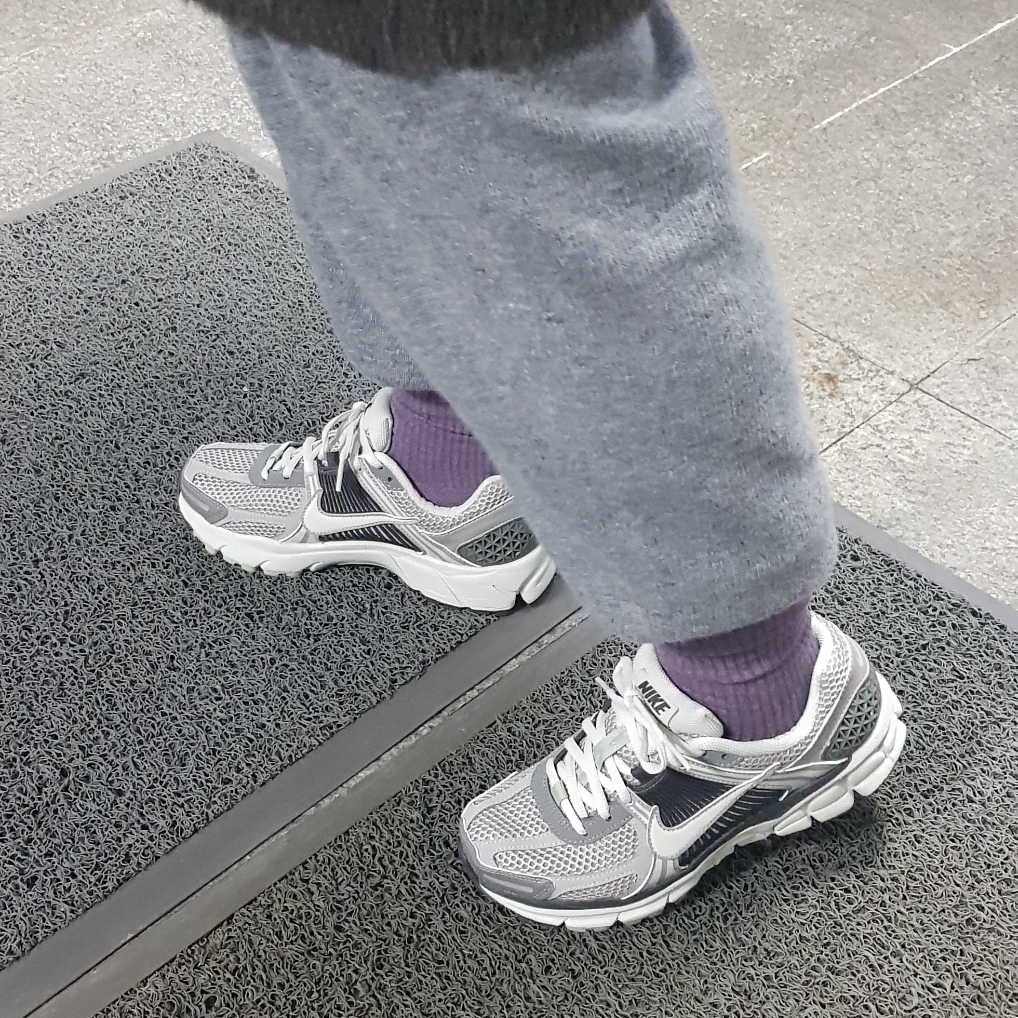 (W) Nike Zoom Vomero 5 Cobblestone and Flat Pewter 착용 스타일