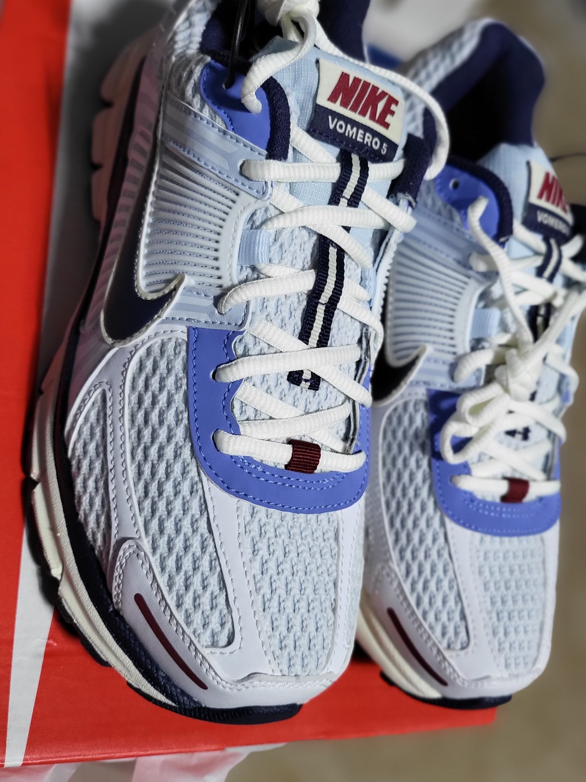 (W) Nike Zoom Vomero 5 Blue Tint Purple Ink 착용 스타일 - 3