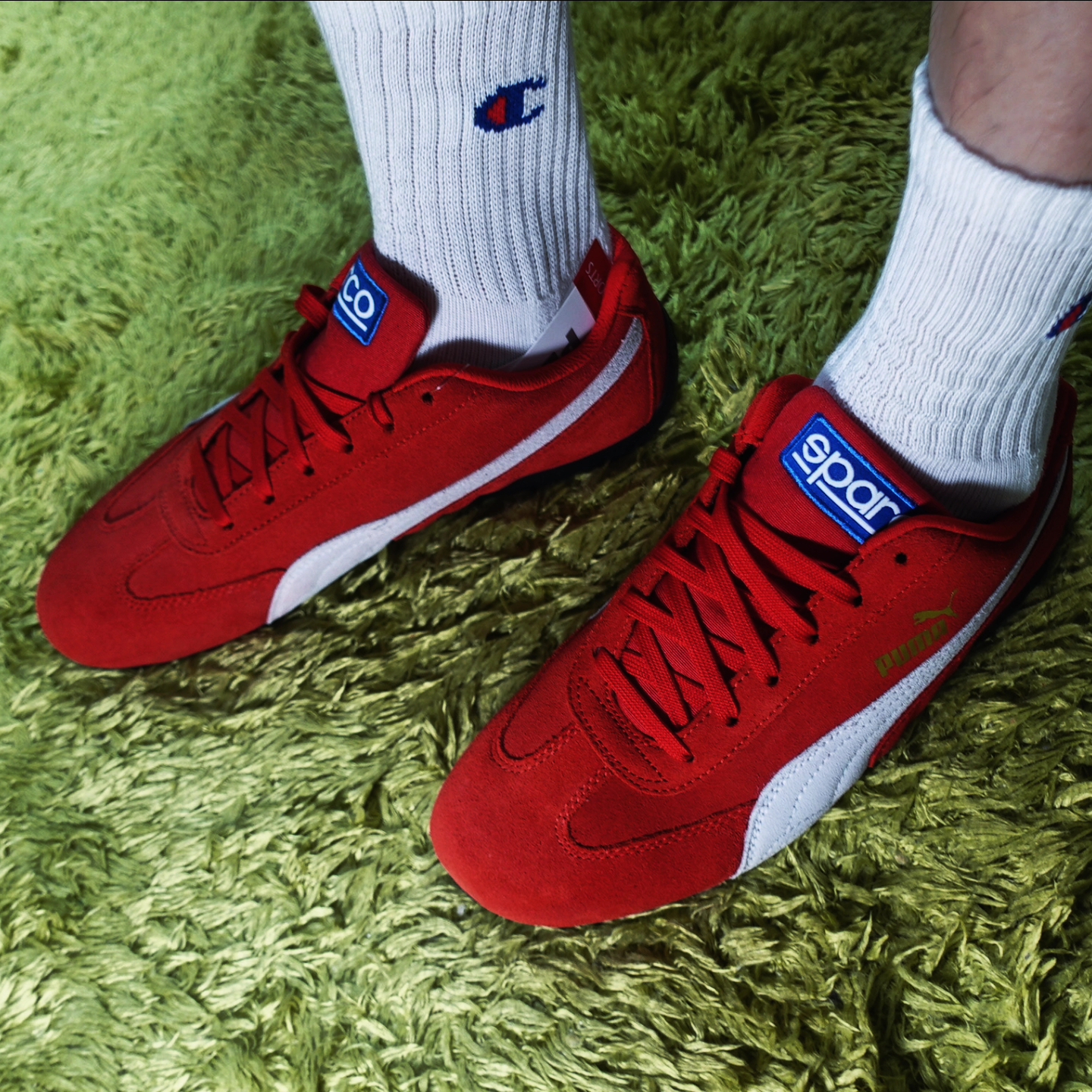 Puma Speedcat OG Sparco Ribbon Red White, Puma Speedcat LS High Risk Red White 착용 스타일 - 2