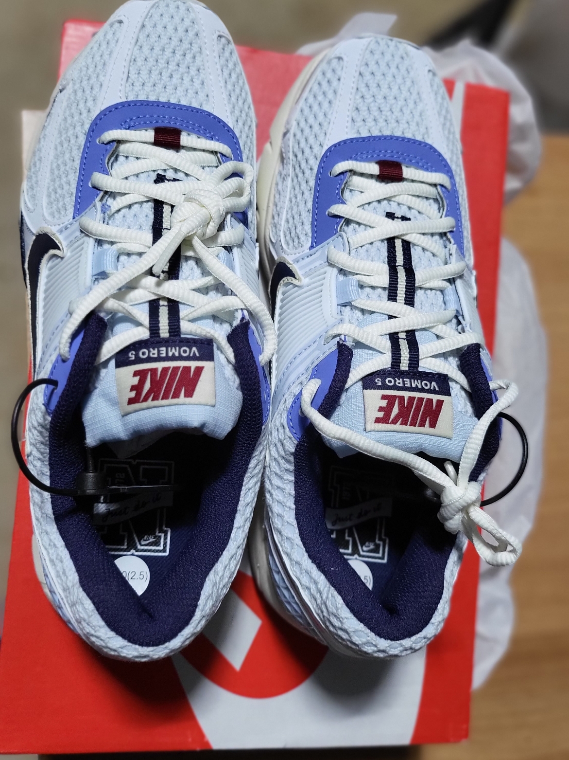 (W) Nike Zoom Vomero 5 Blue Tint Purple Ink 착용 스타일 - 1